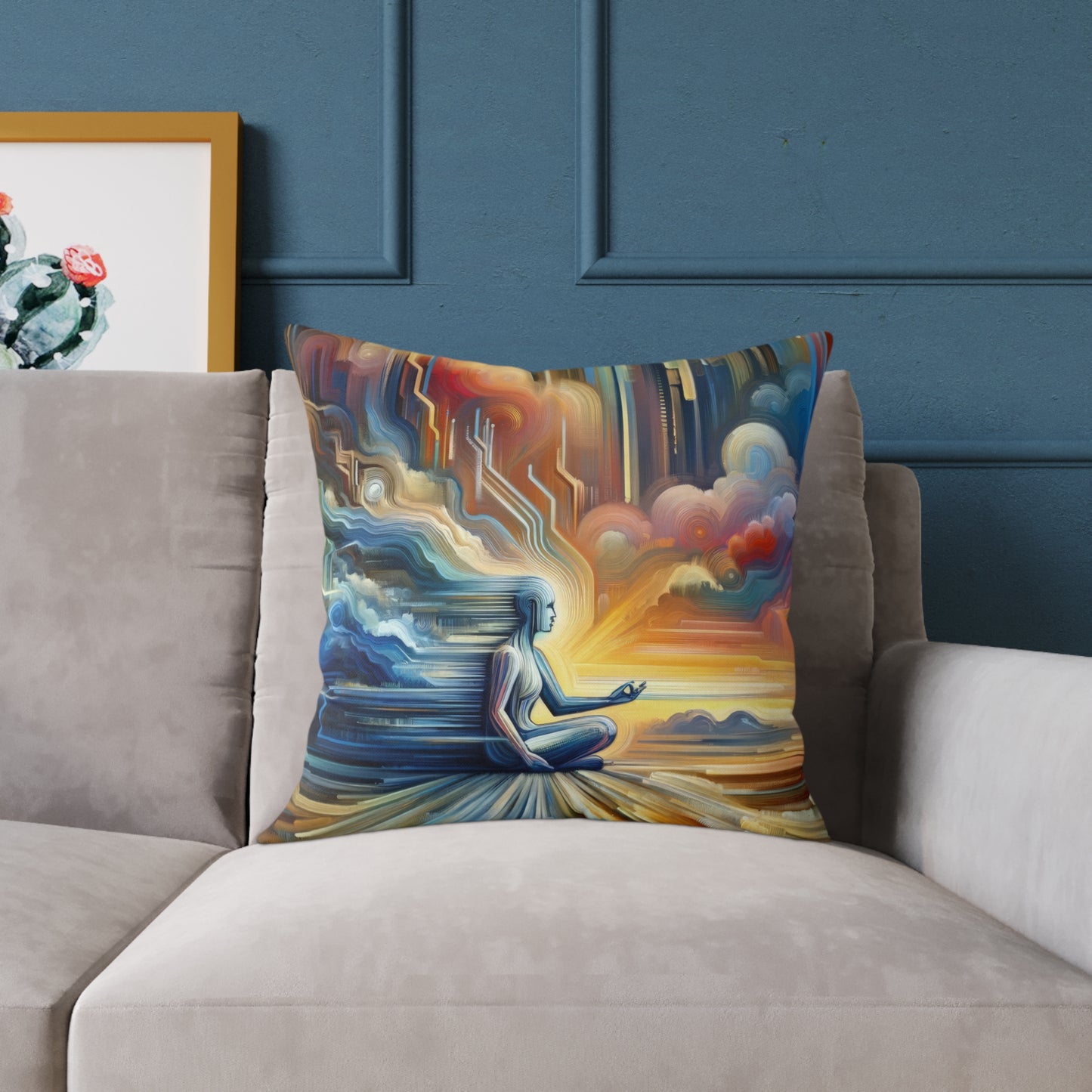 Eternal Digital Meditation Spun Polyester Pillow