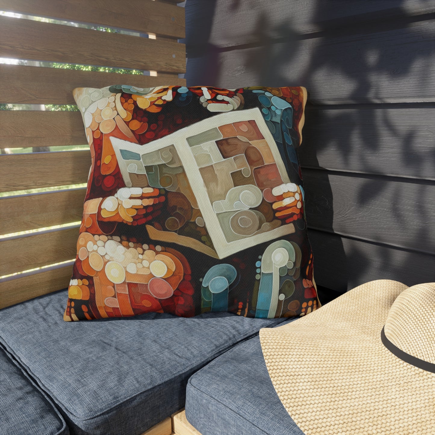 Elderly Unity Tachism Outdoor Pillows