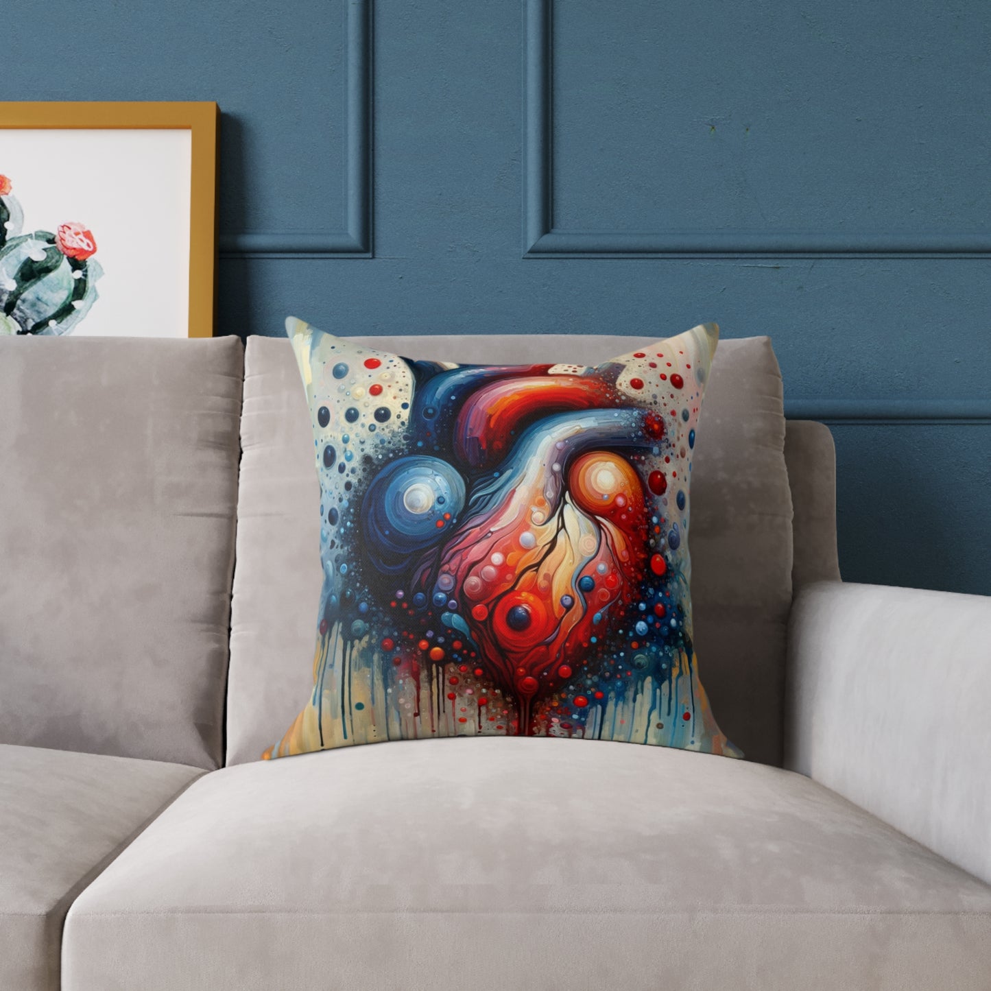 Empathetic Heart Expression Spun Polyester Pillow