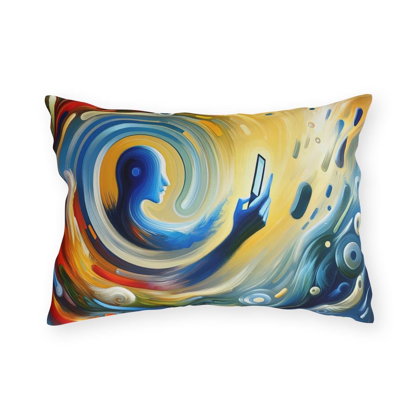Swipe Connection Tachism Outdoor Pillows