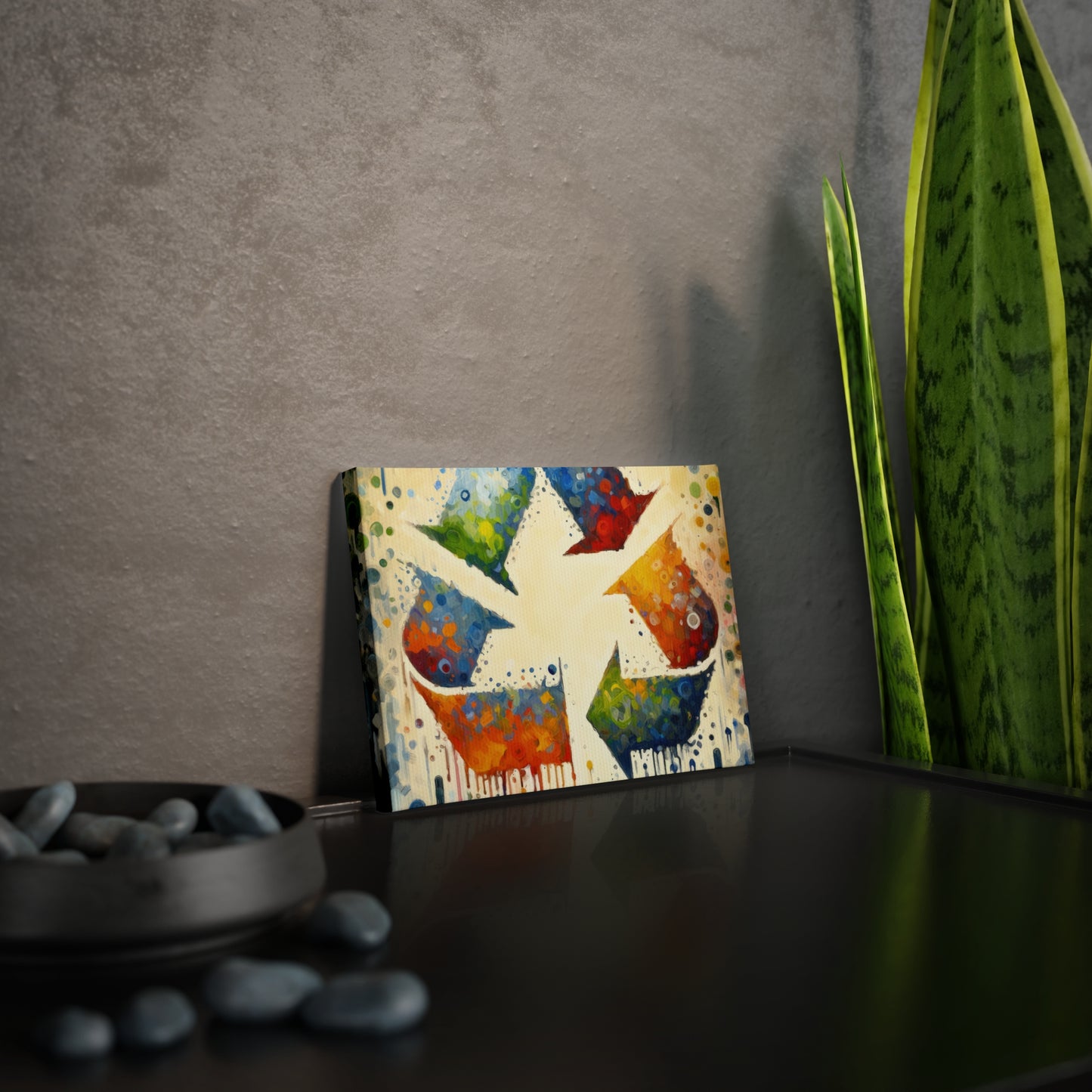Sustainable Transformation Tachism Canvas Photo Tile