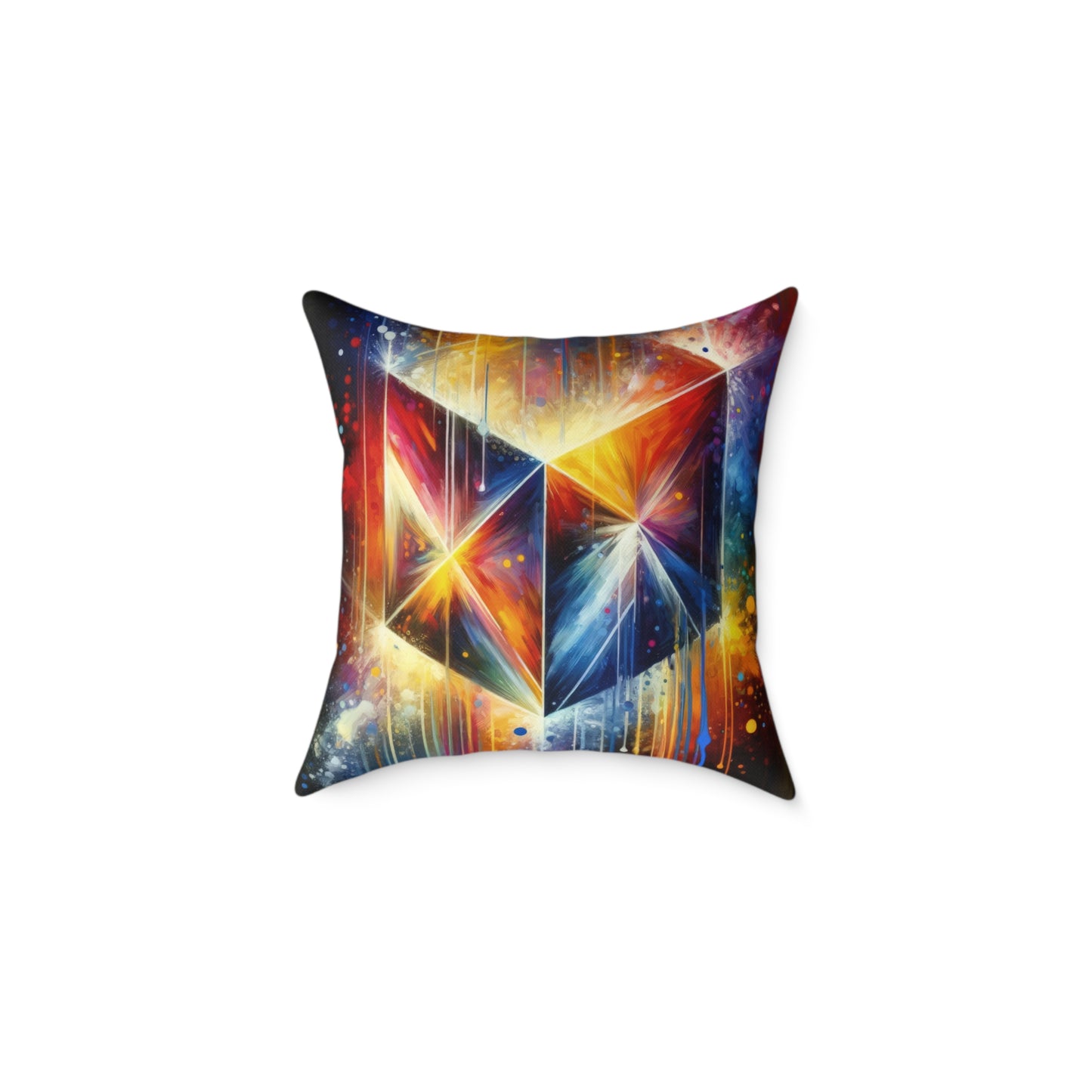 Prismatic Light Spectrum Spun Polyester Pillow
