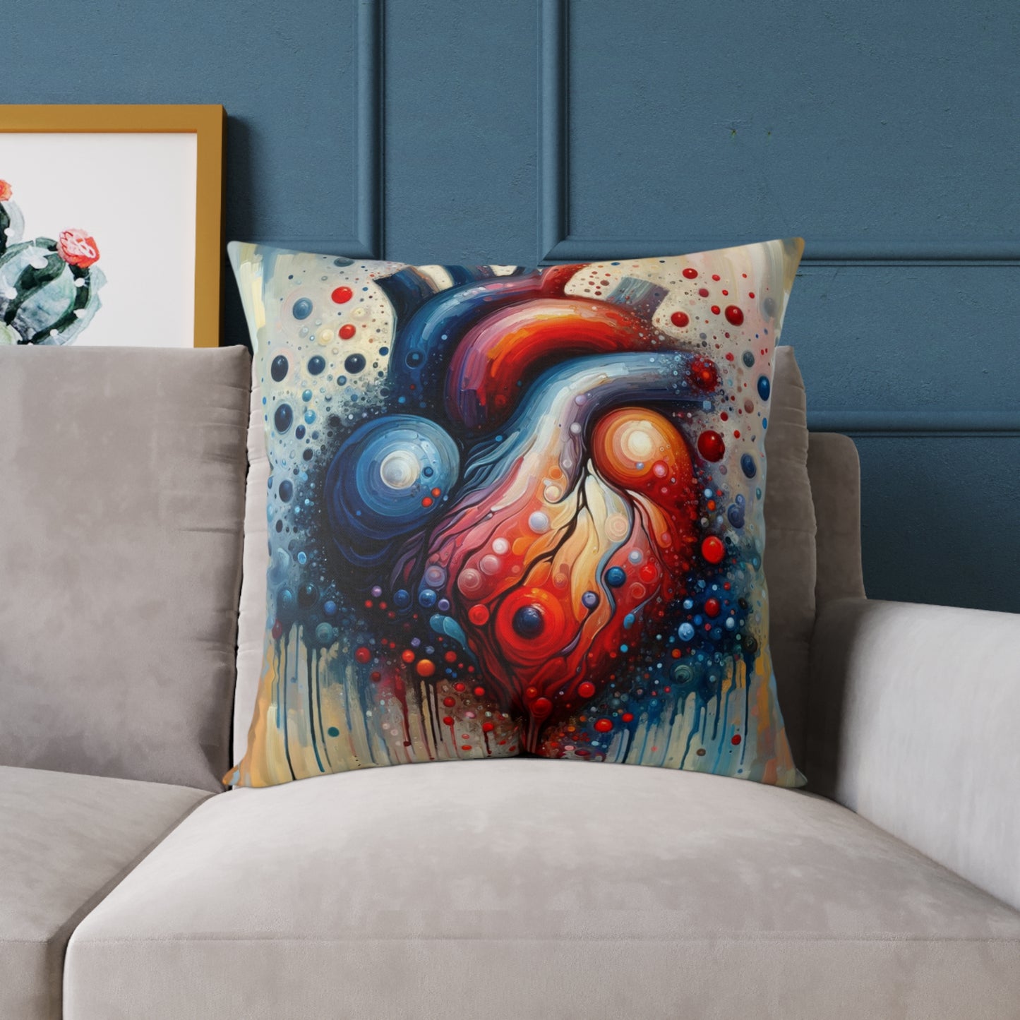 Empathetic Heart Expression Spun Polyester Pillow
