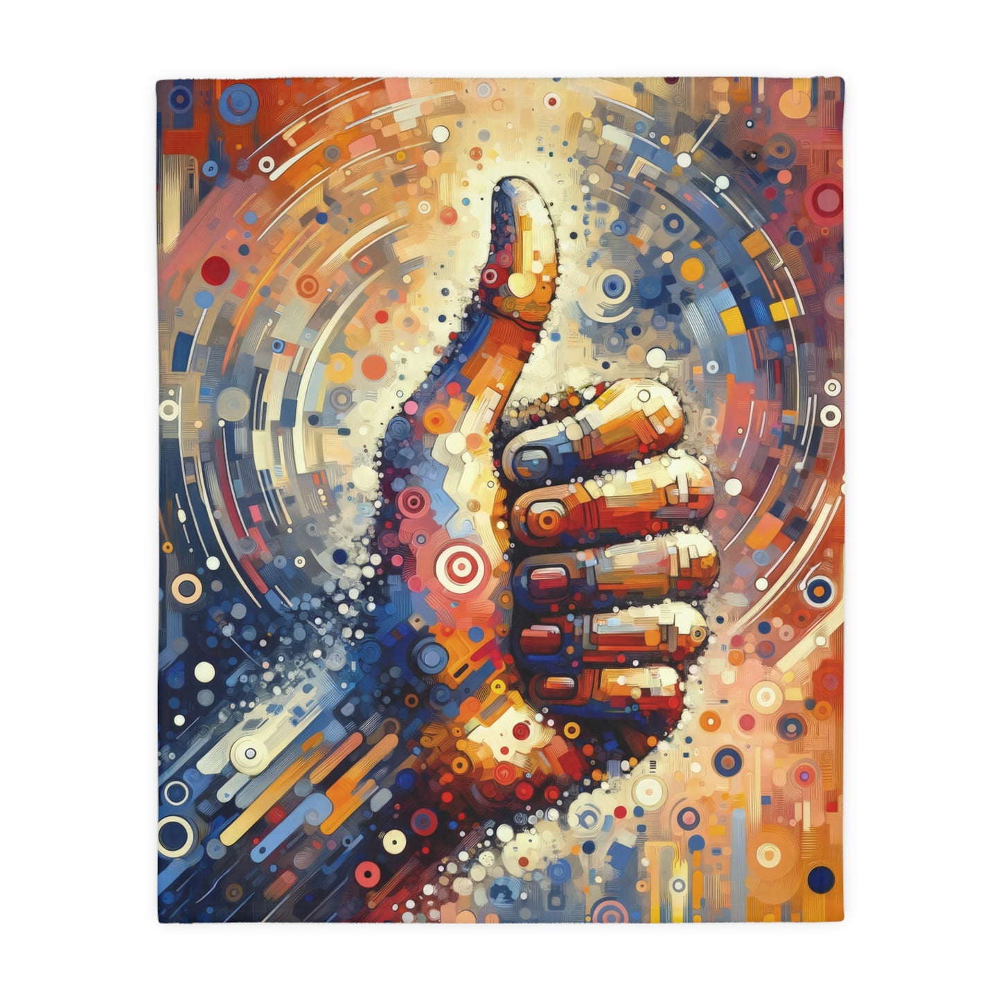 Digital Gratitude Nod Velveteen Microfiber Blanket (Two-sided print)