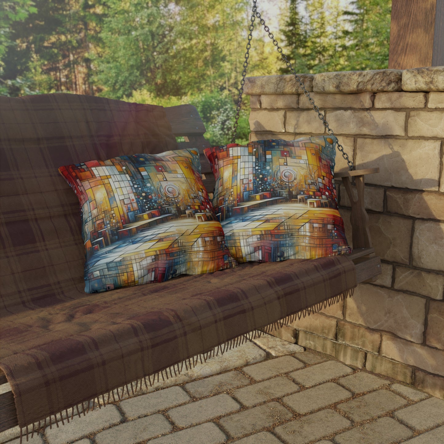 Reflective Habitation Art Outdoor Pillows