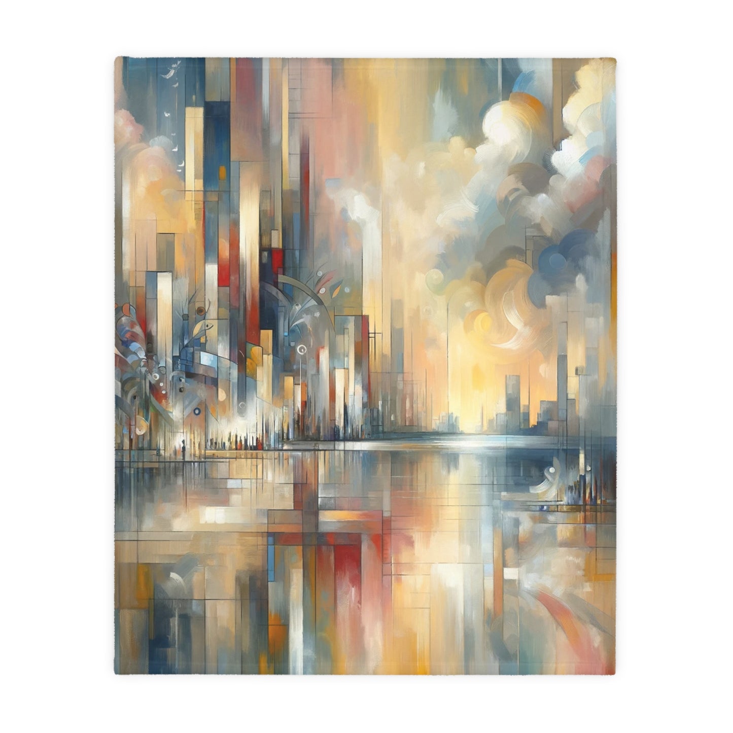 Abstract Buzzing Stillness Velveteen Microfiber Blanket (Two-sided print)