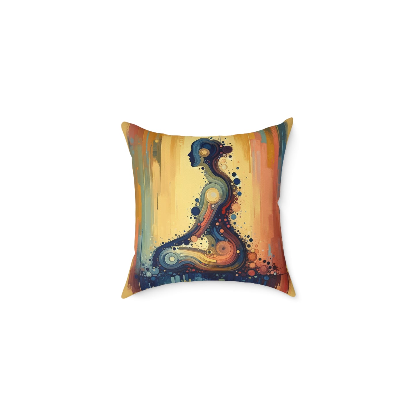Patience Essence Tachism Spun Polyester Pillow