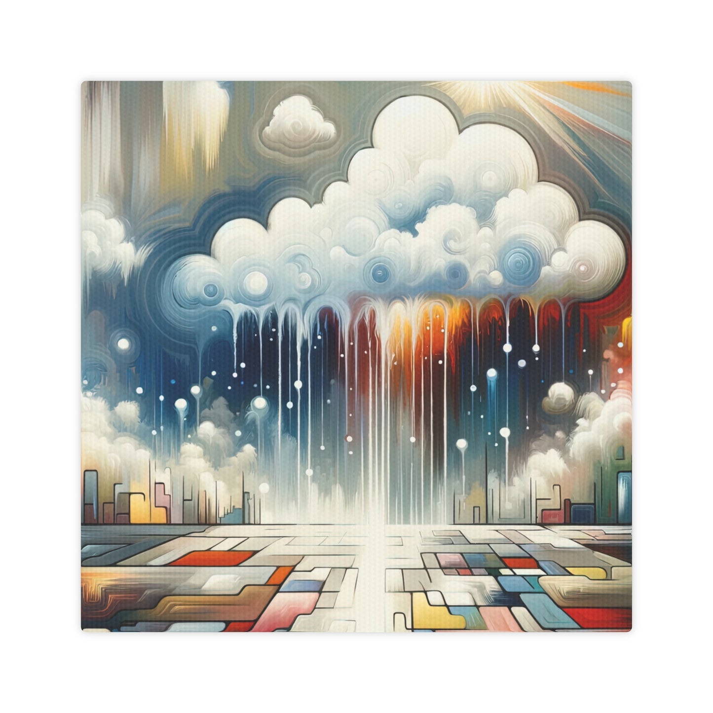 Grounding Silver Clouds Canvas Photo Tile