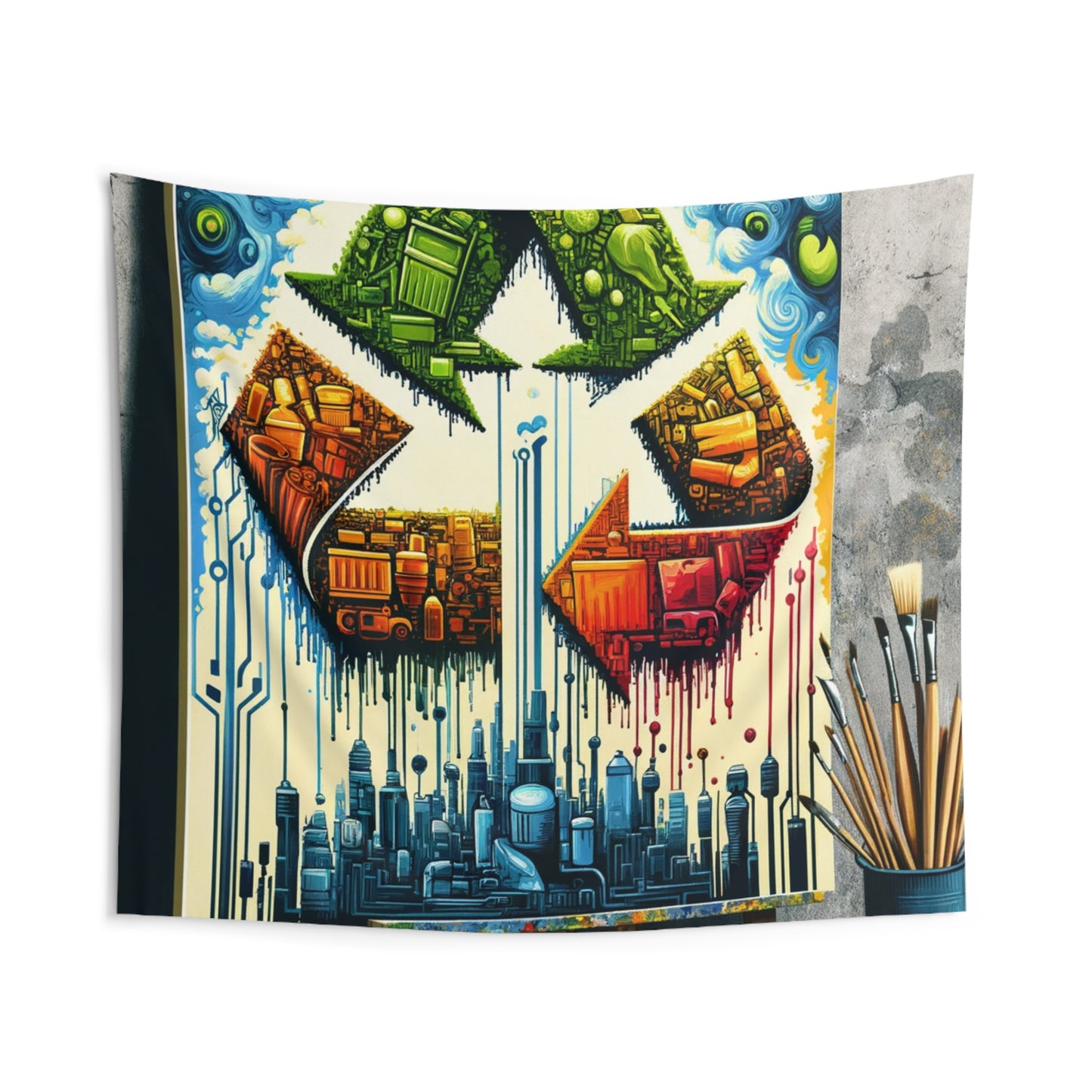Upcycling Lifecycle Artistry Indoor Wall Tapestries