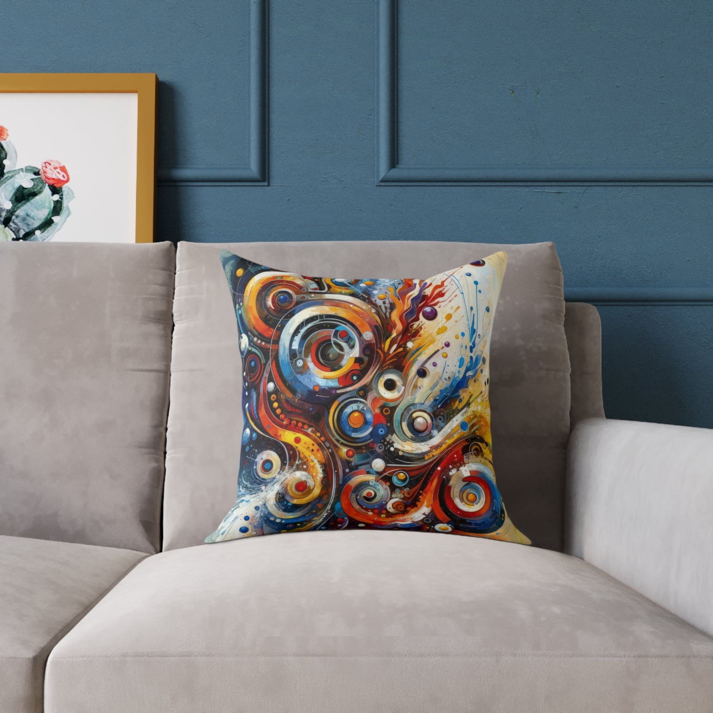 Harmonic Abstract Synergy Spun Polyester Pillow