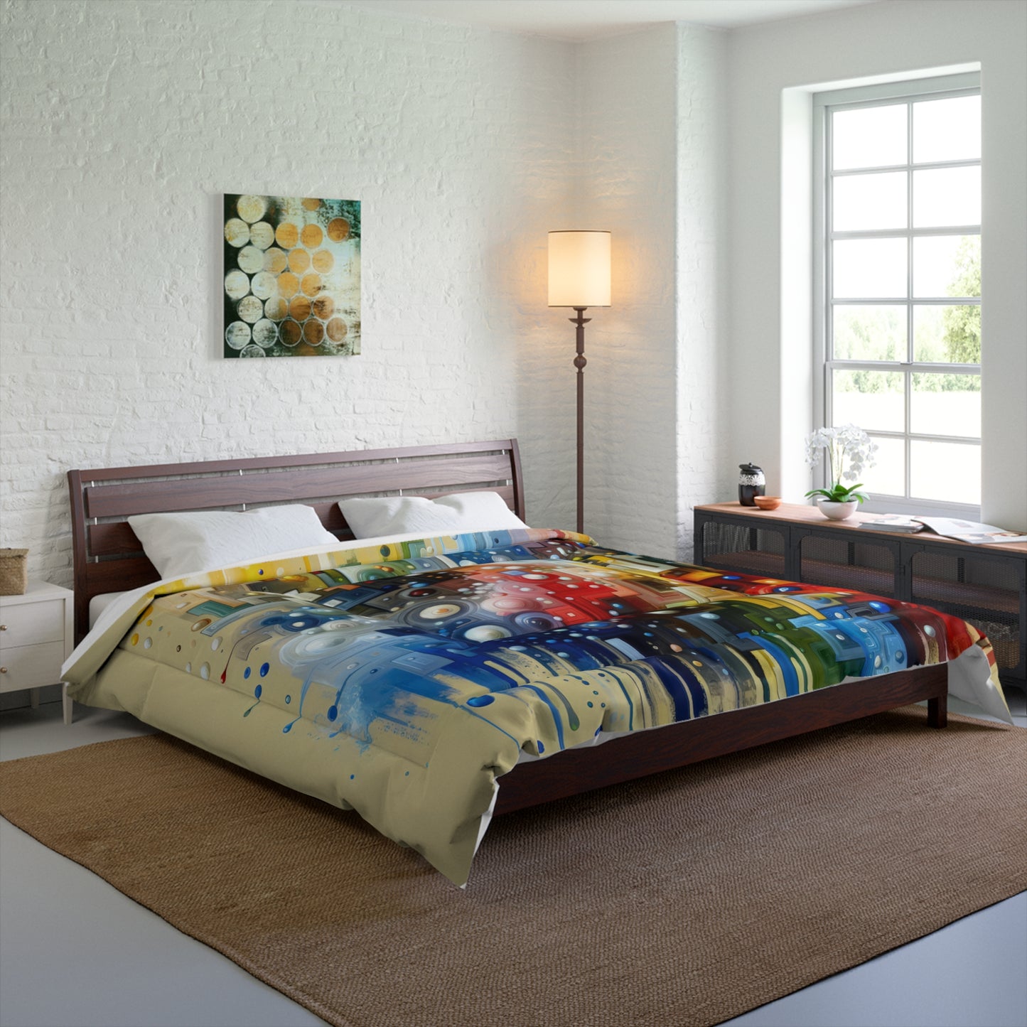 Connected Chromatic Tachism Comforter