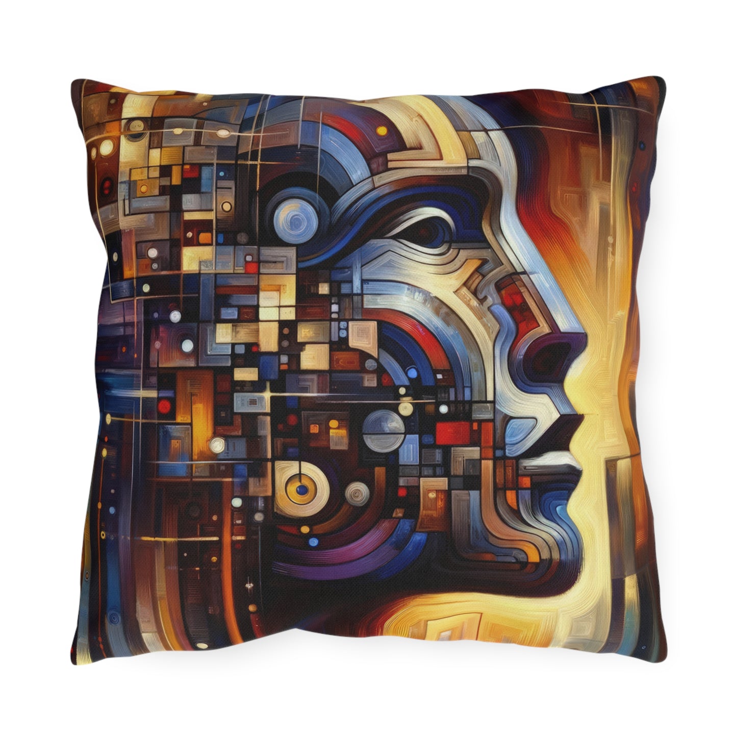 Reflective Tachism Shield Outdoor Pillows