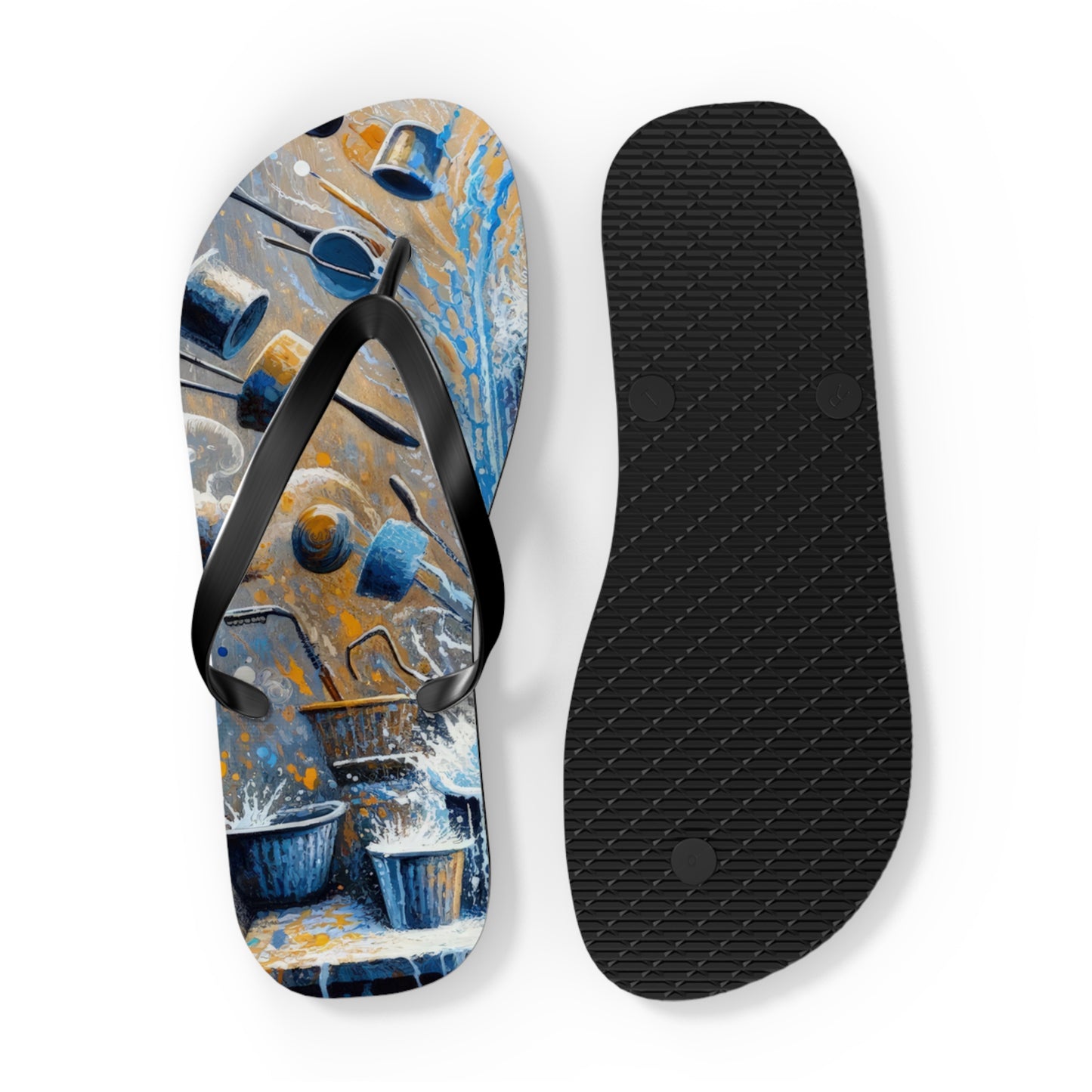 Meditative Kinetic Tachism Flip Flops