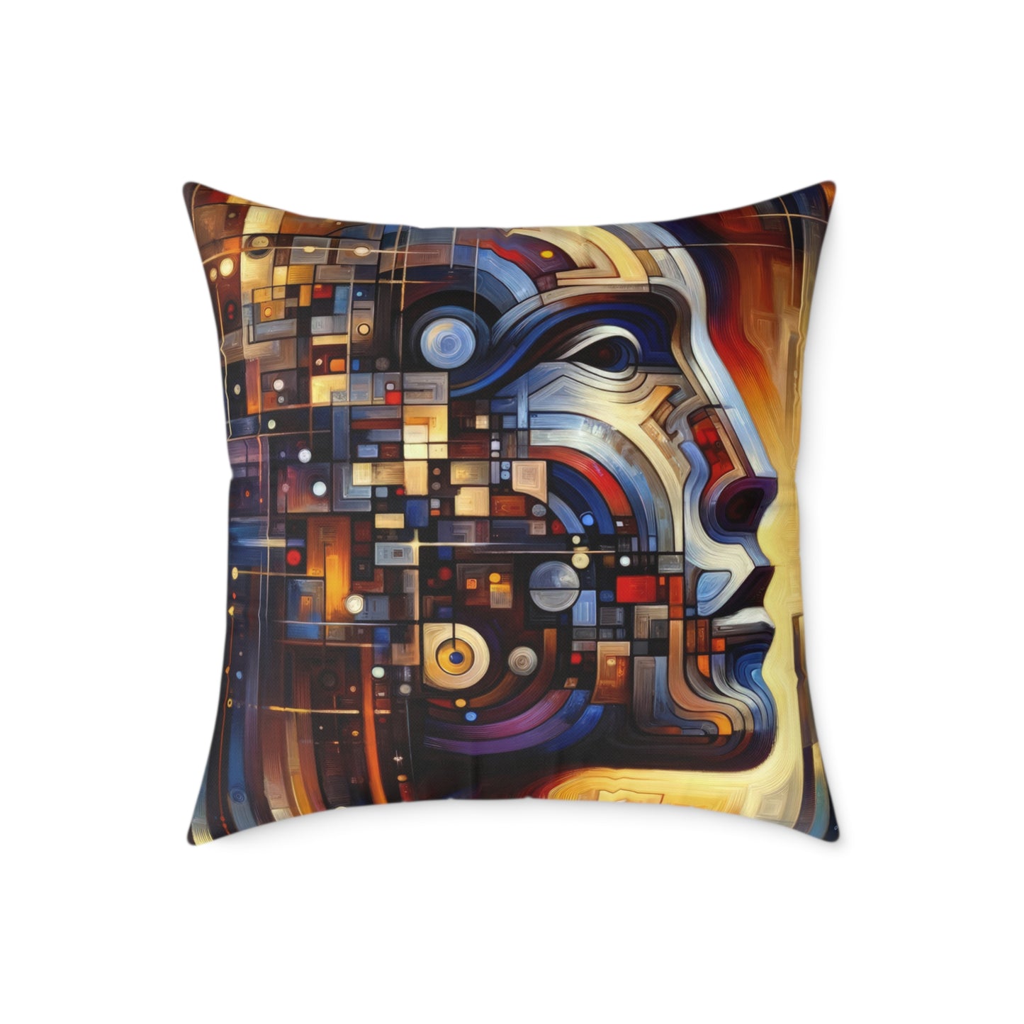 Reflective Tachism Shield Spun Polyester Pillow