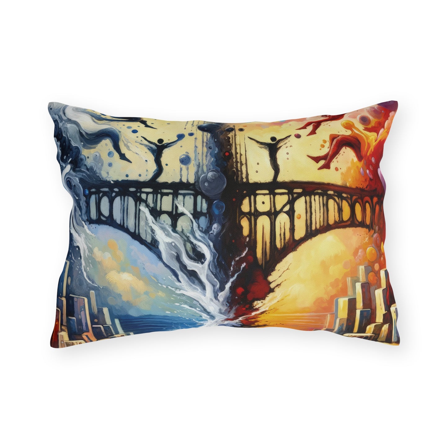 Faithful Diving Bridges Outdoor Pillows