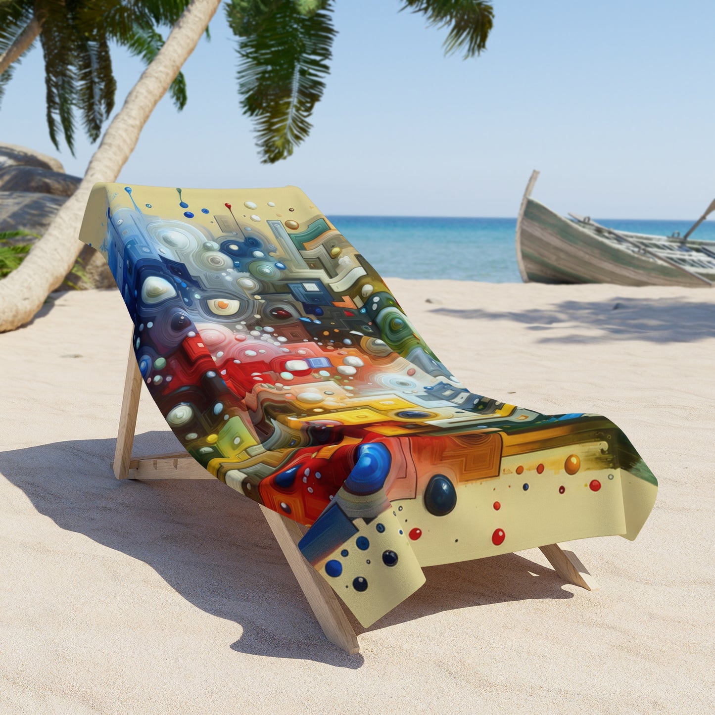 Connected Chromatic Tachism Beach Towel