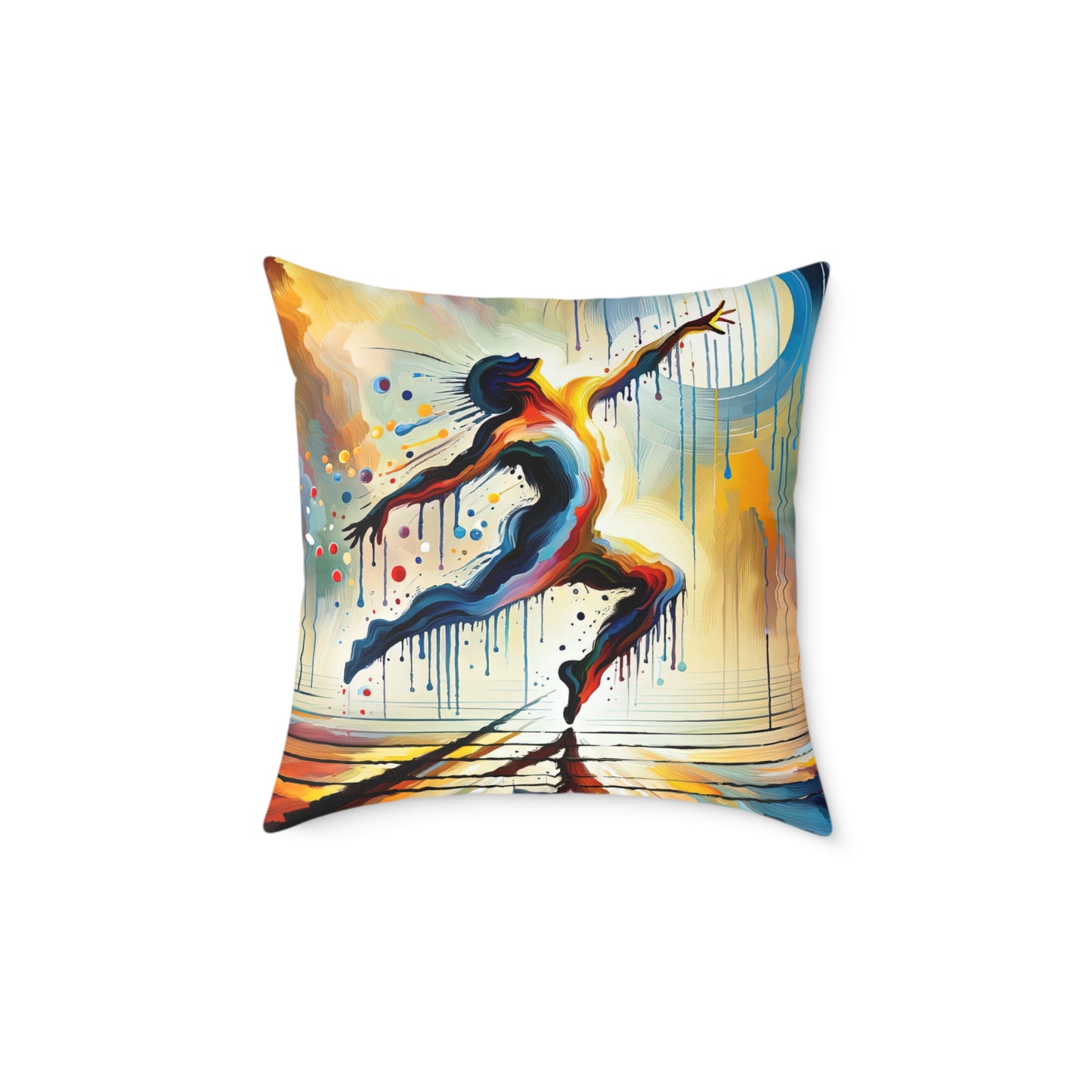 Expressive Dance Reflection Spun Polyester Pillow