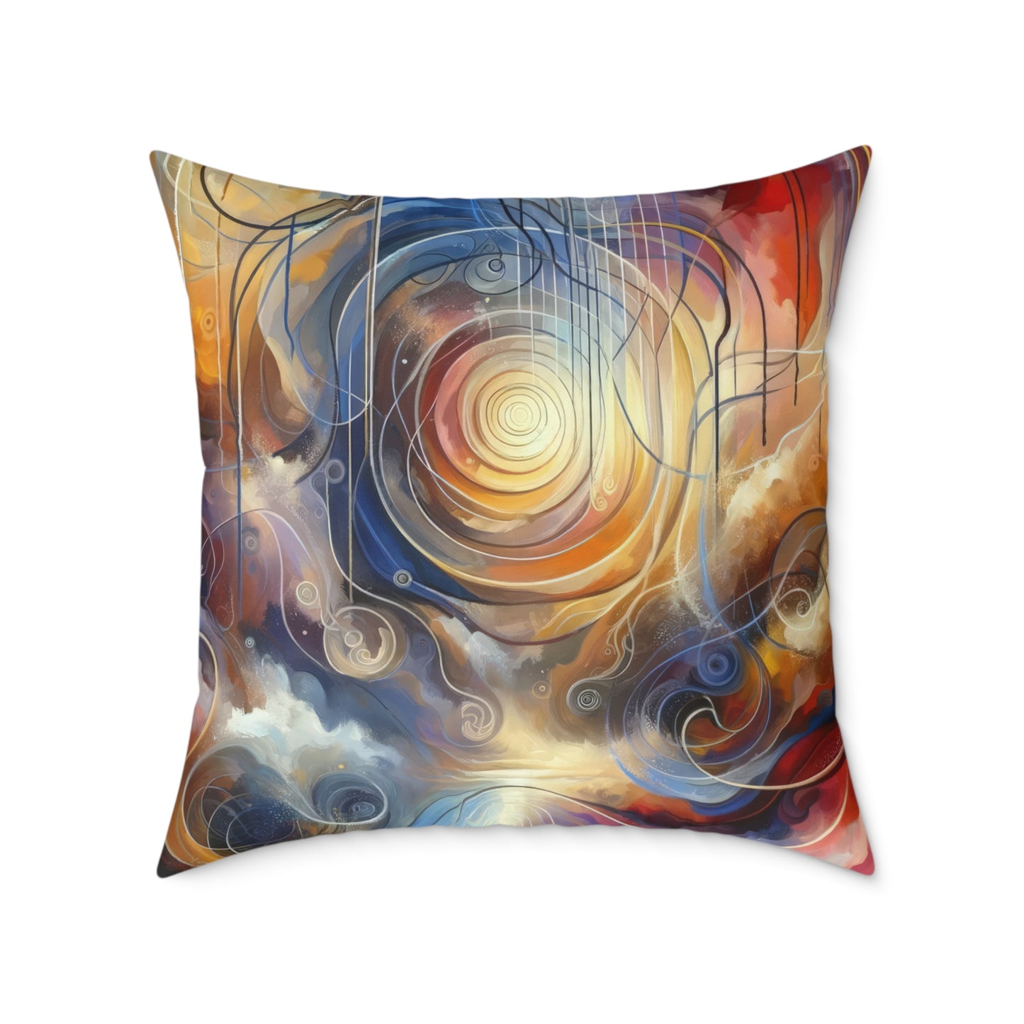 Presence Anchored Tachism Spun Polyester Pillow