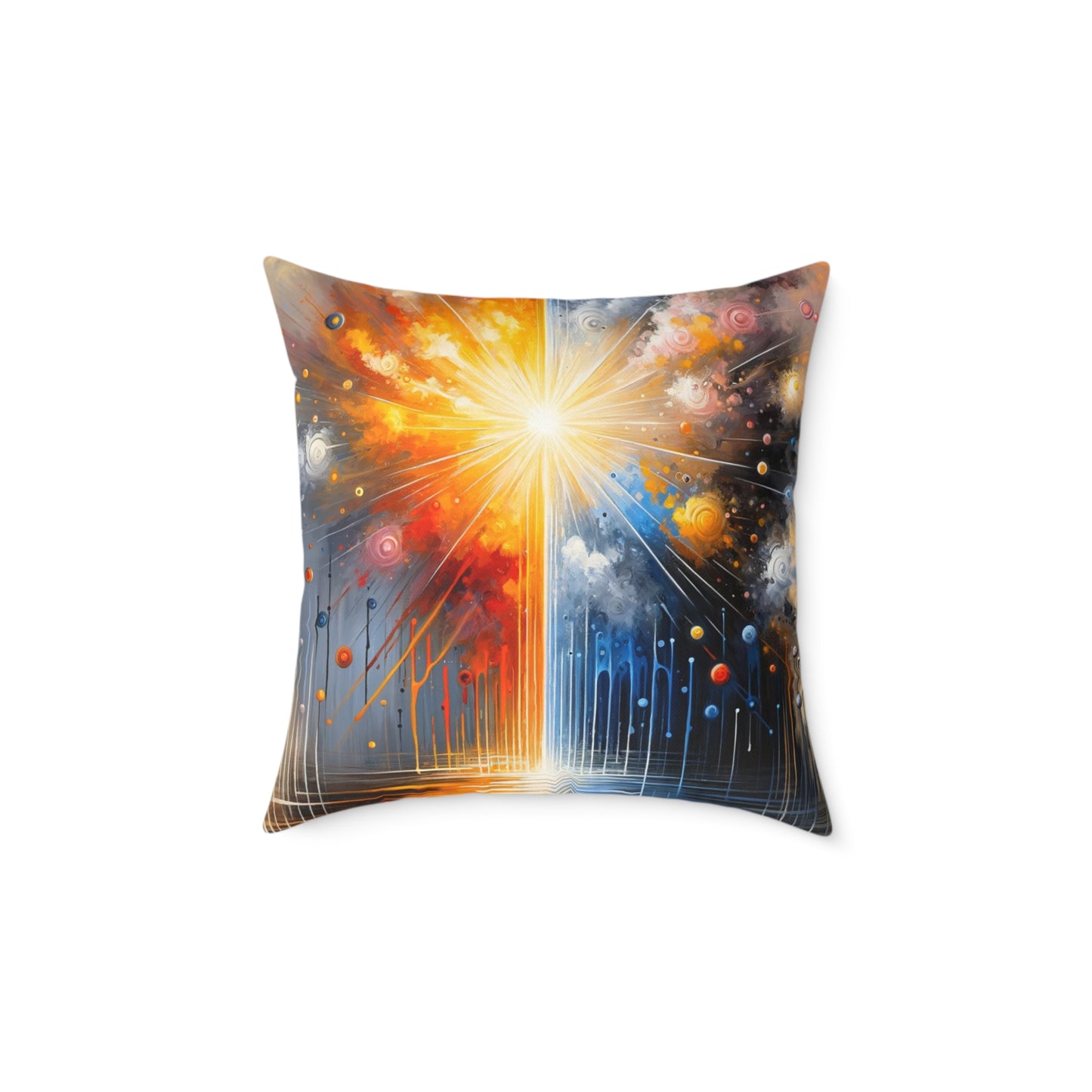Luminous Abstract Tachism Spun Polyester Pillow