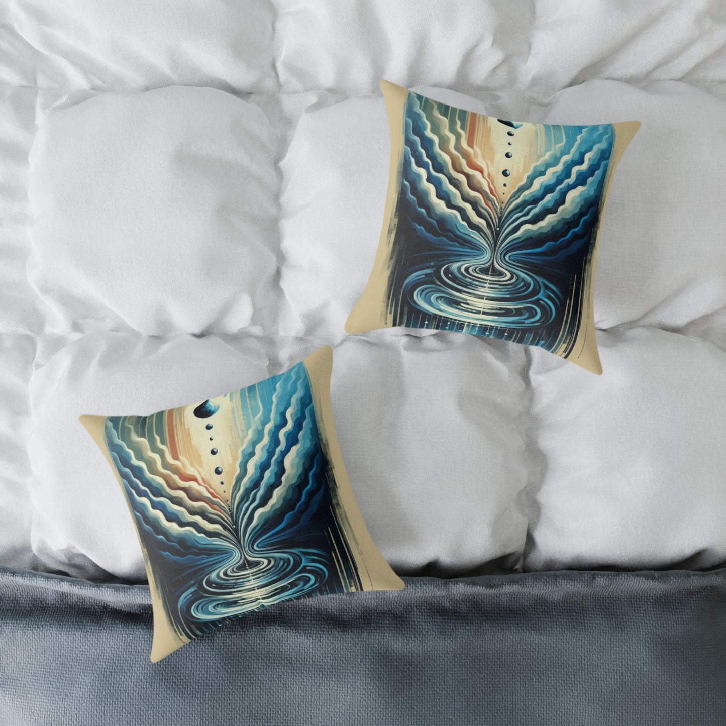 Ripple Effect Abstract Spun Polyester Pillow