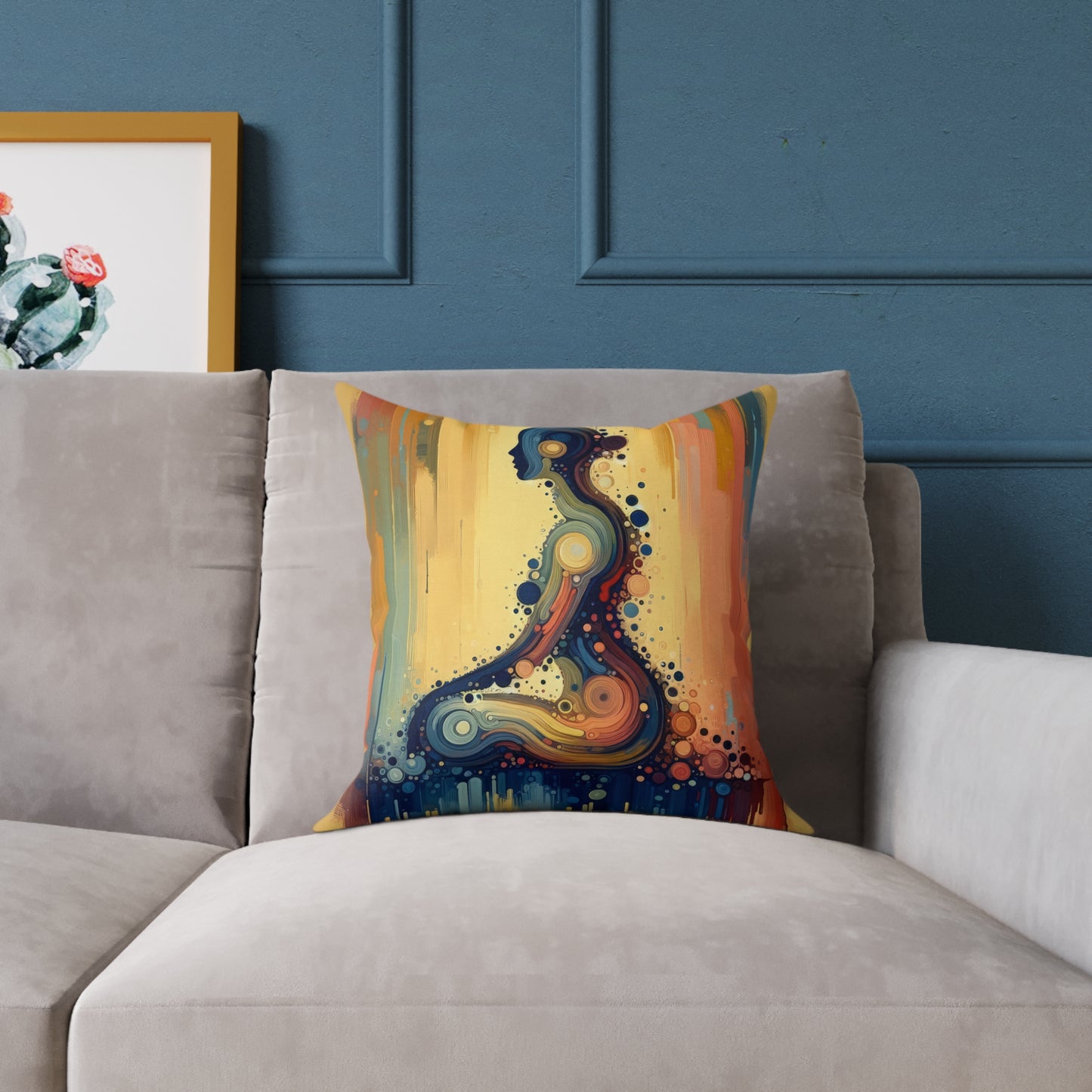 Patience Essence Tachism Spun Polyester Pillow