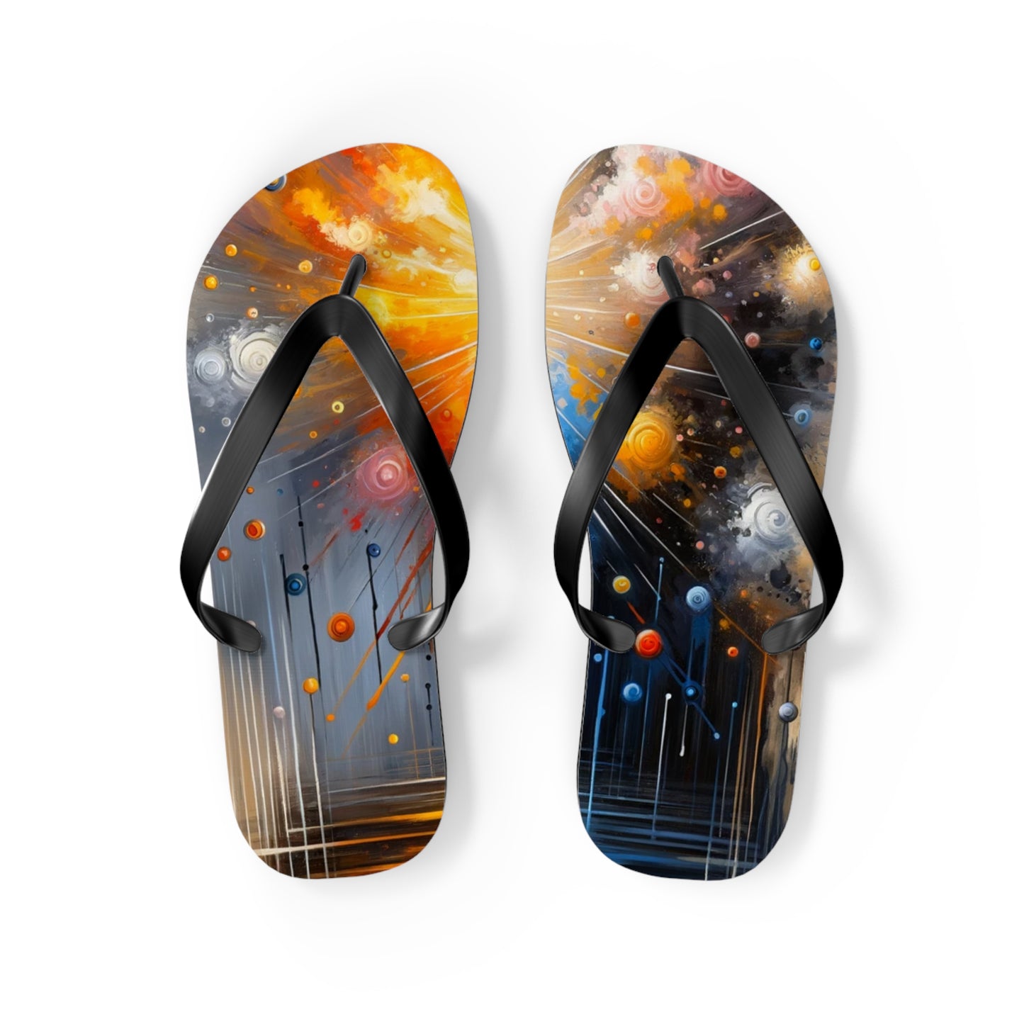 Luminous Abstract Tachism Flip Flops
