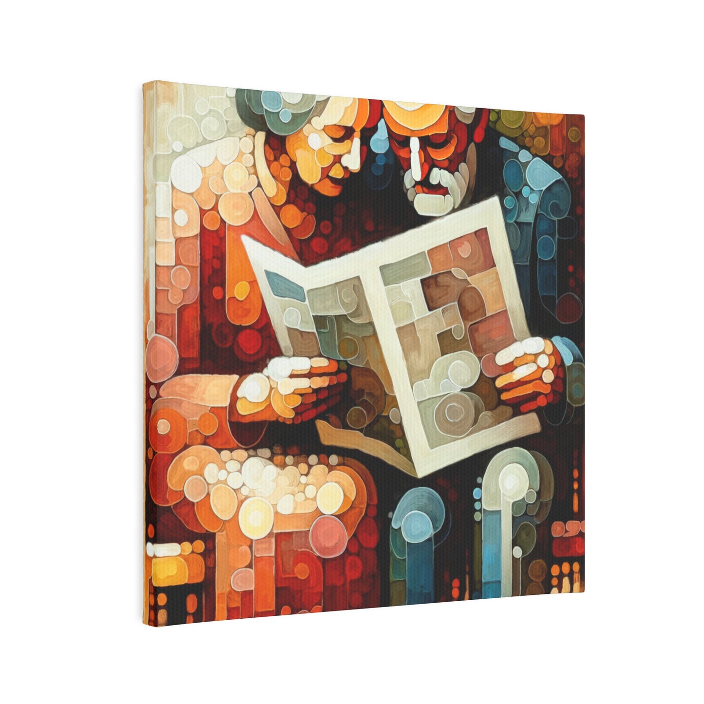 Elderly Unity Tachism Canvas Photo Tile