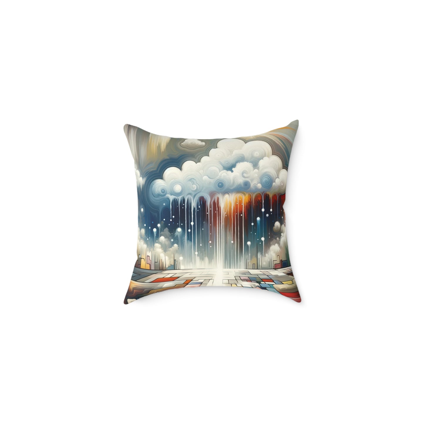 Grounding Silver Clouds Spun Polyester Pillow