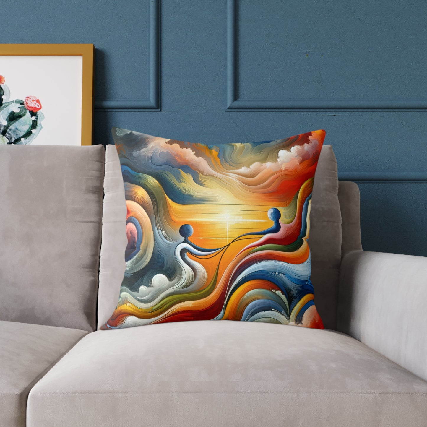 Empathetic Lifeline Abstract Spun Polyester Pillow