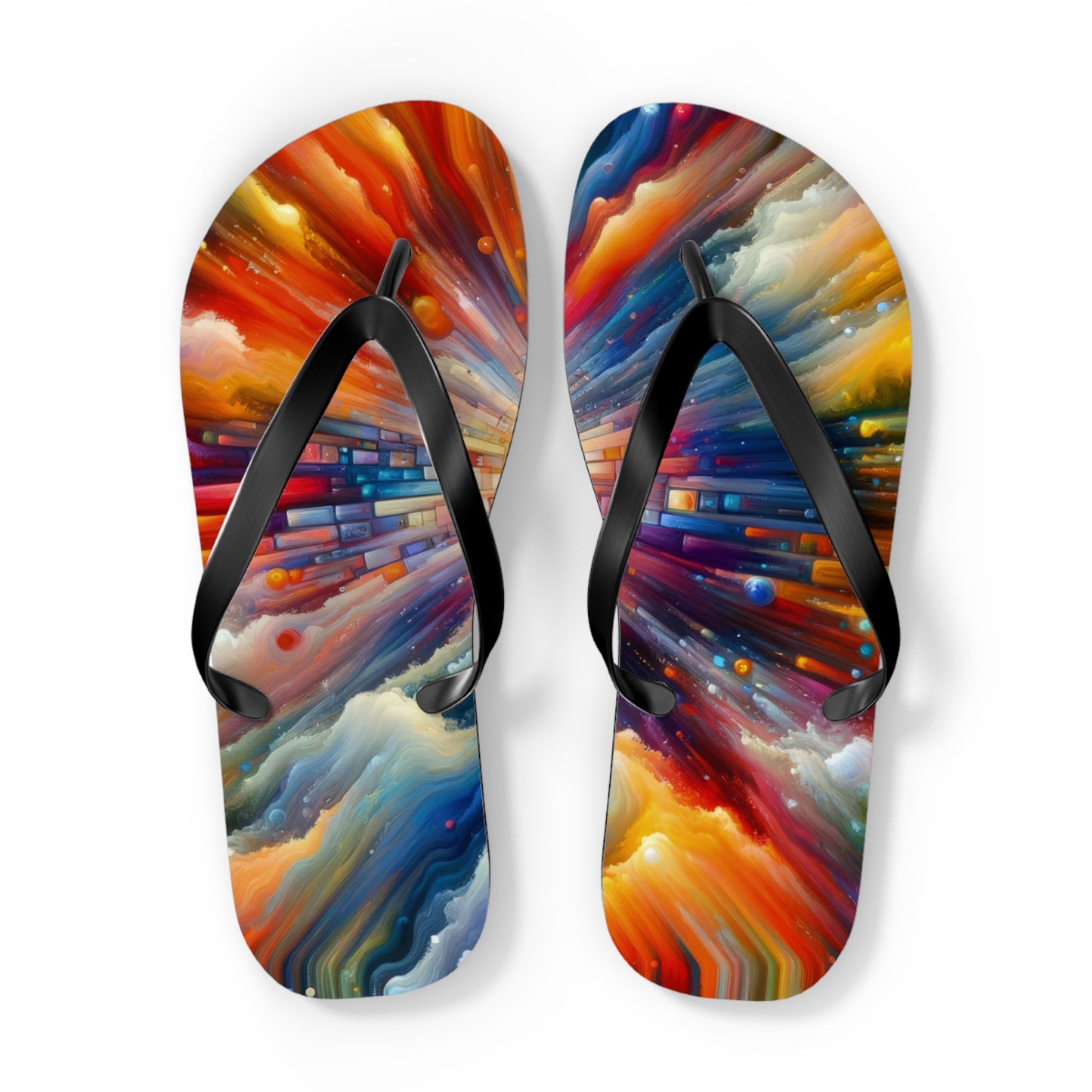 Kaleidoscopic Tachism Breath Flip Flops
