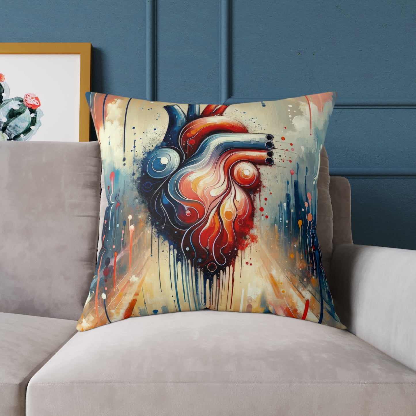Rhythmic Heart Harmony Spun Polyester Pillow