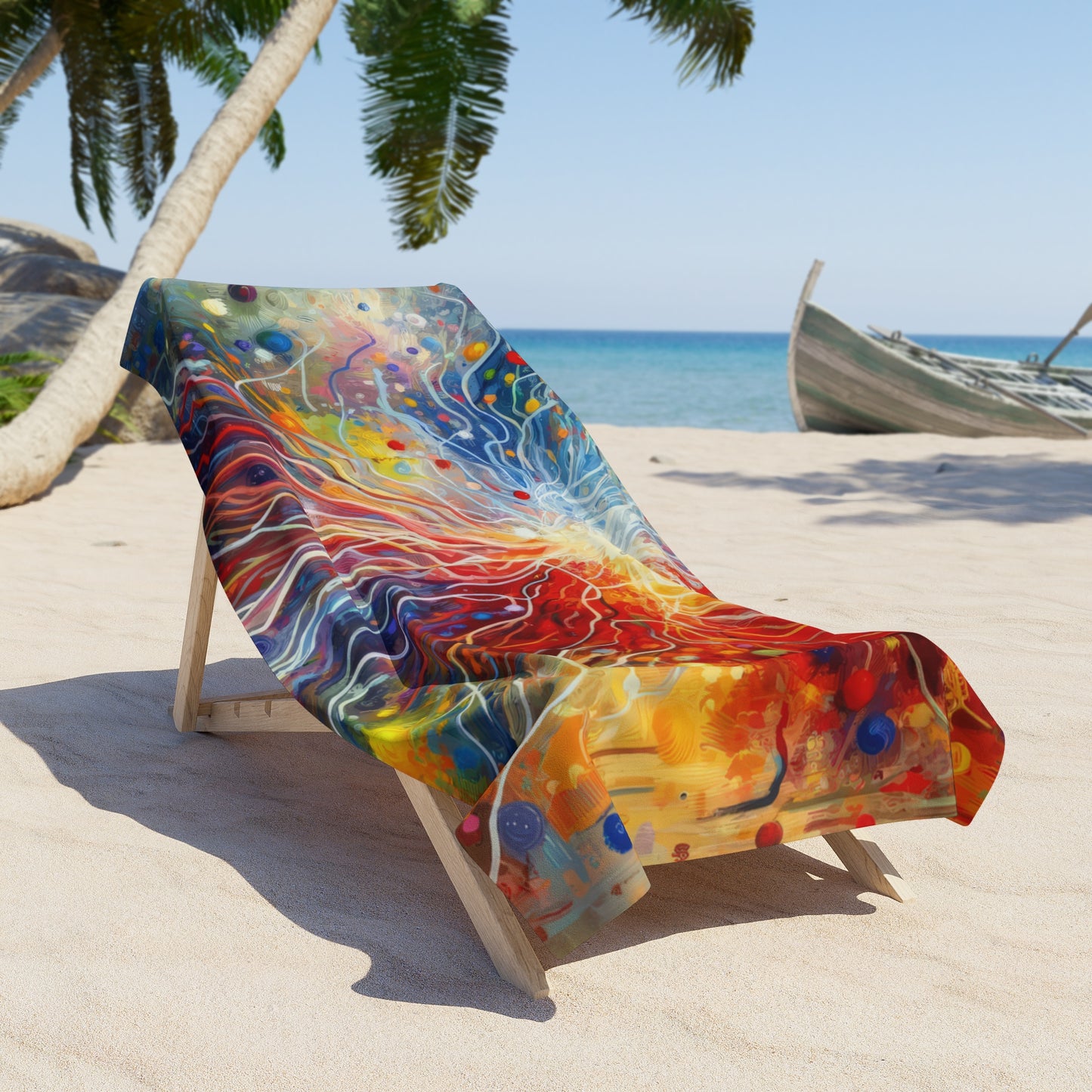 Emotive Yarn Explosion Beach Towel