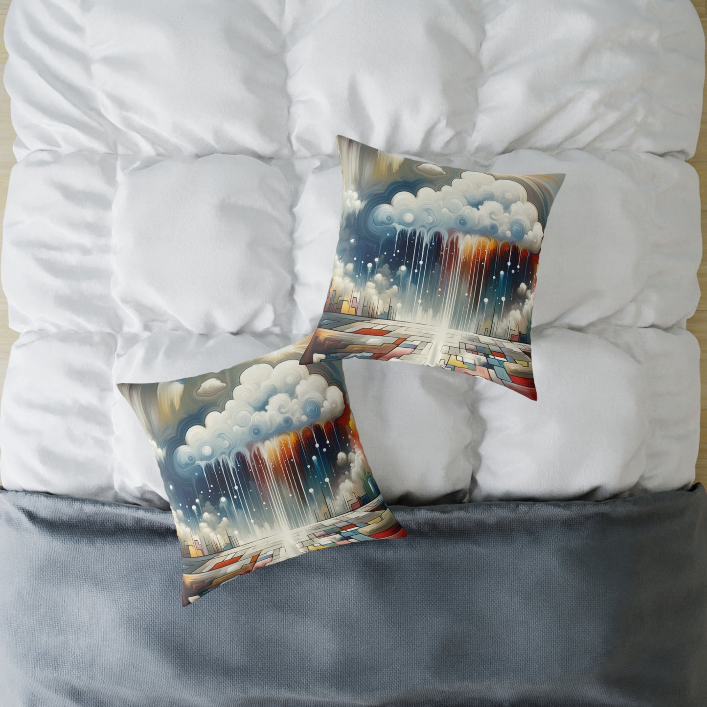 Grounding Silver Clouds Spun Polyester Pillow
