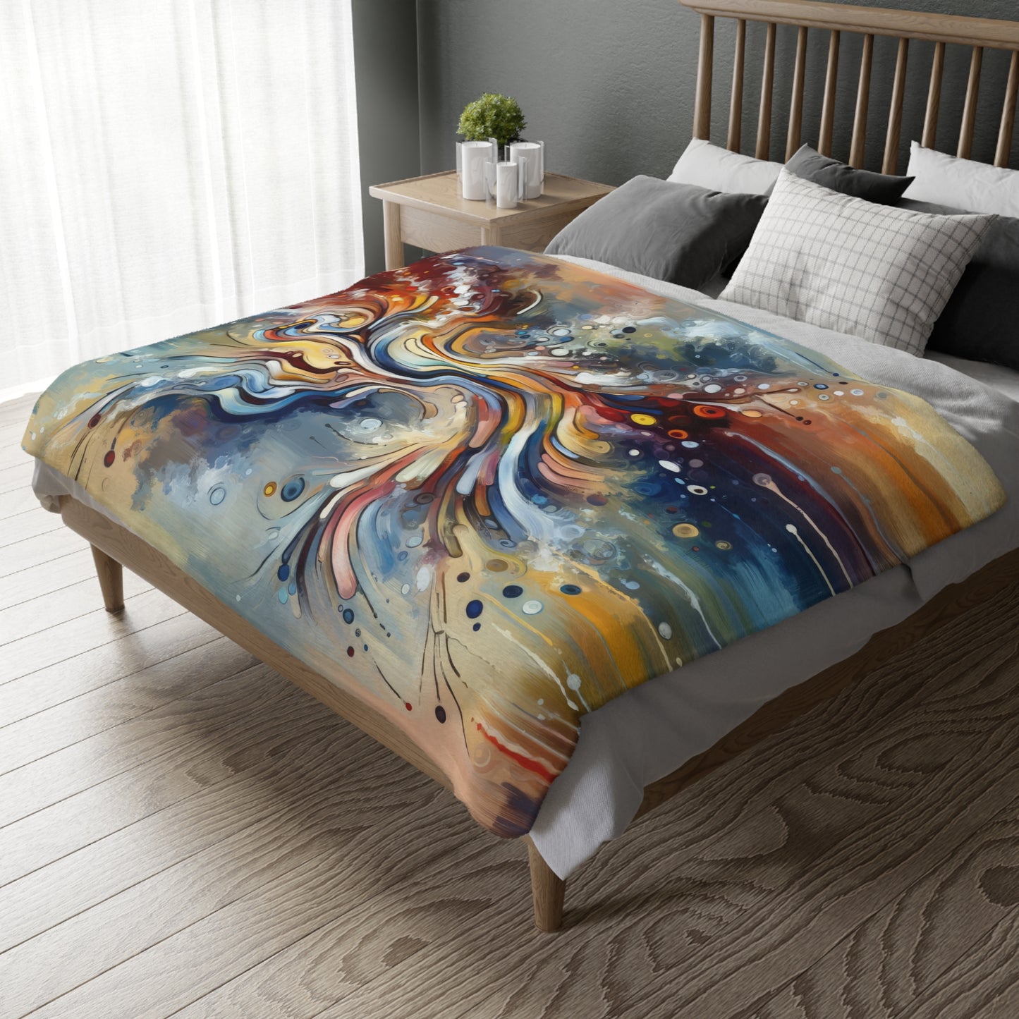 Mindfulness Motion Divine Velveteen Microfiber Blanket (Two-sided print)