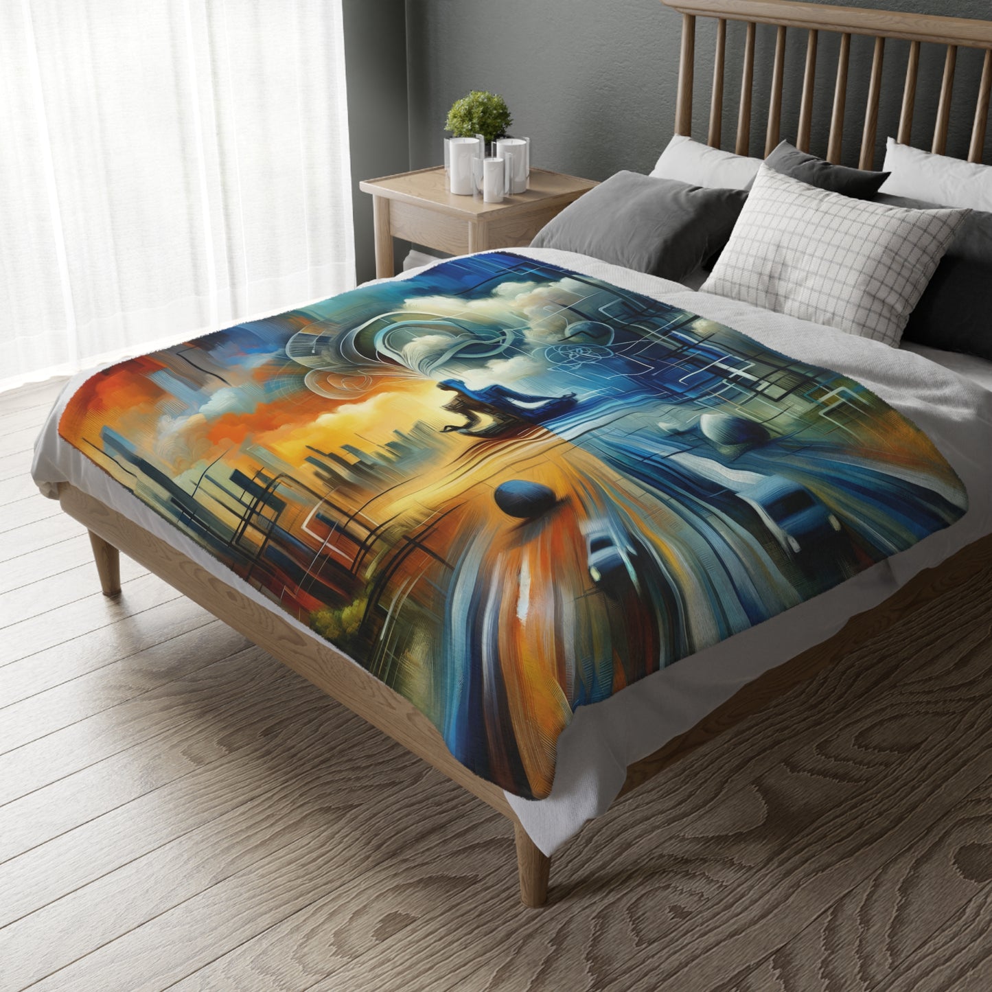 Digital Spiritual Journey Velveteen Microfiber Blanket (Two-sided print)