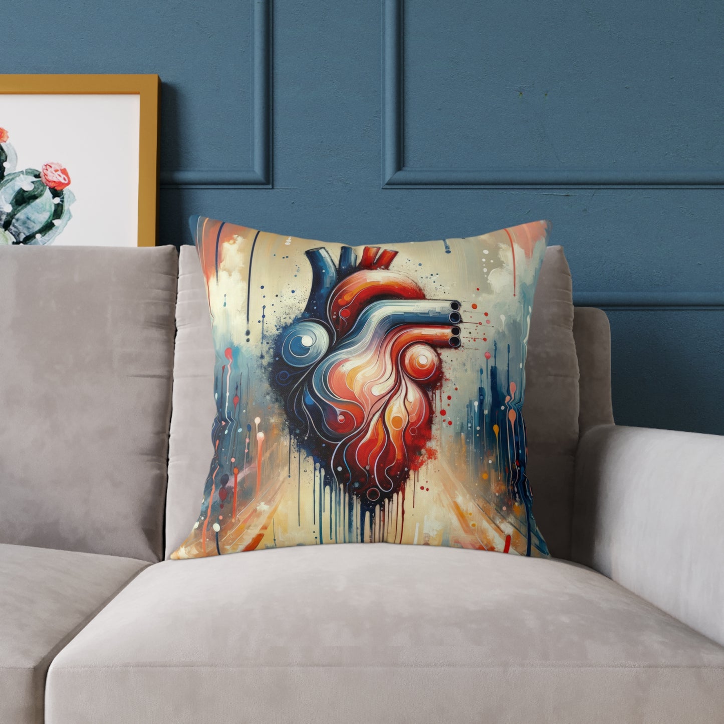 Rhythmic Heart Harmony Spun Polyester Pillow