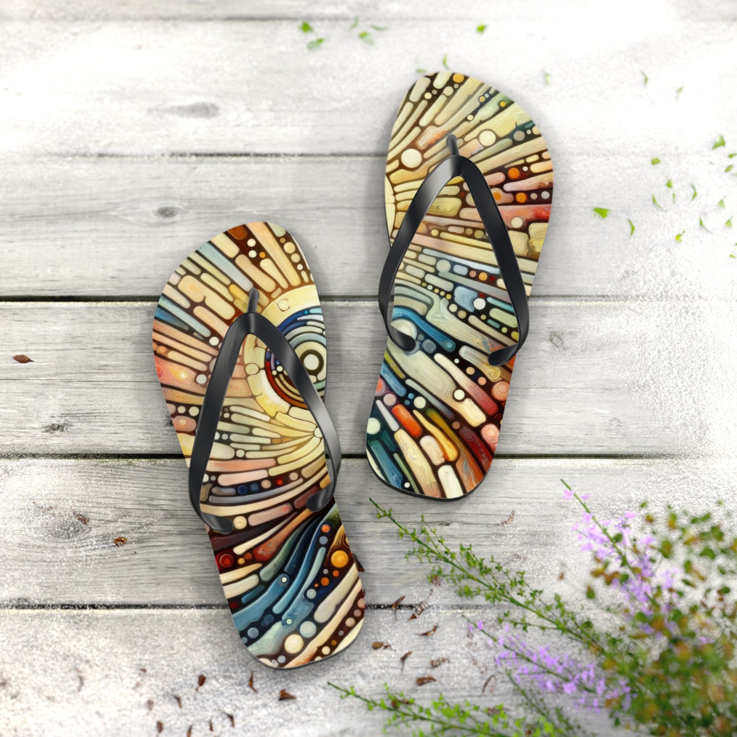 Inner Mosaic Kindness Flip Flops