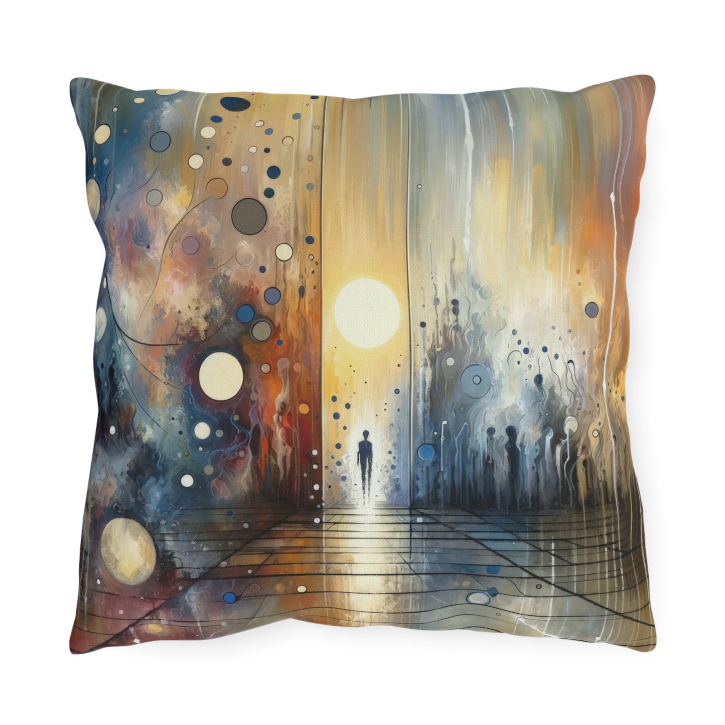 Stillness Transition Abstract Outdoor Pillows