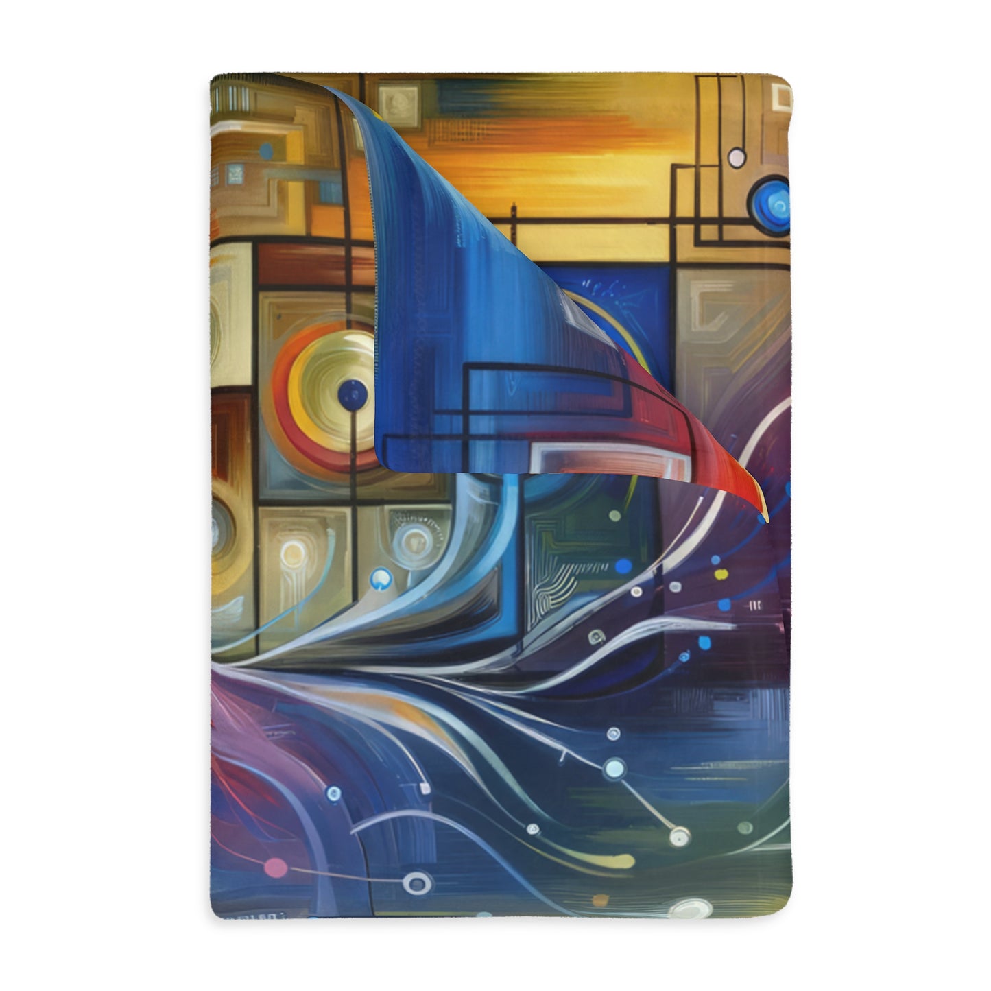 Digital Mindfulness Abstract Velveteen Microfiber Blanket (Two-sided print)