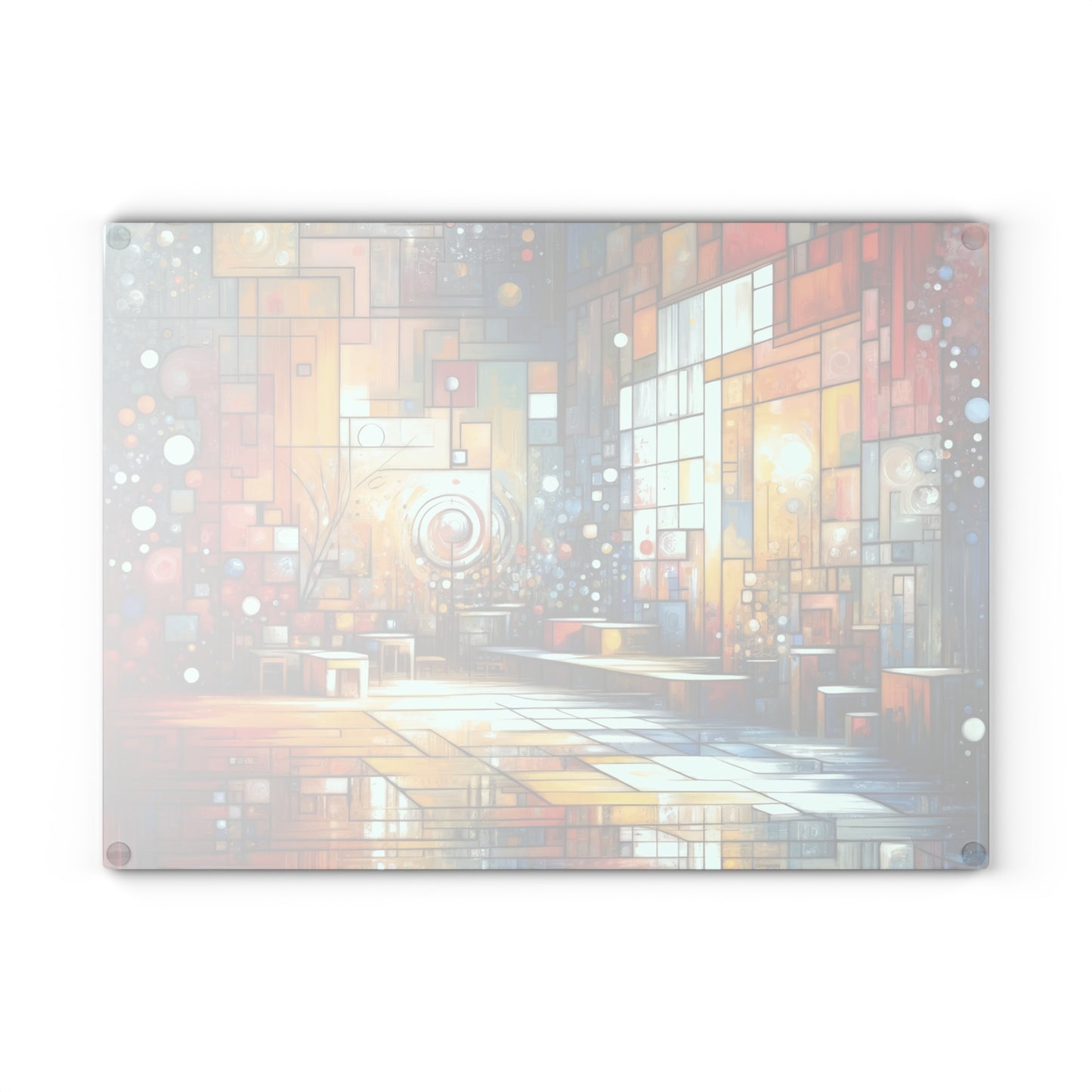 Reflective Habitation Art Glass Cutting Board
