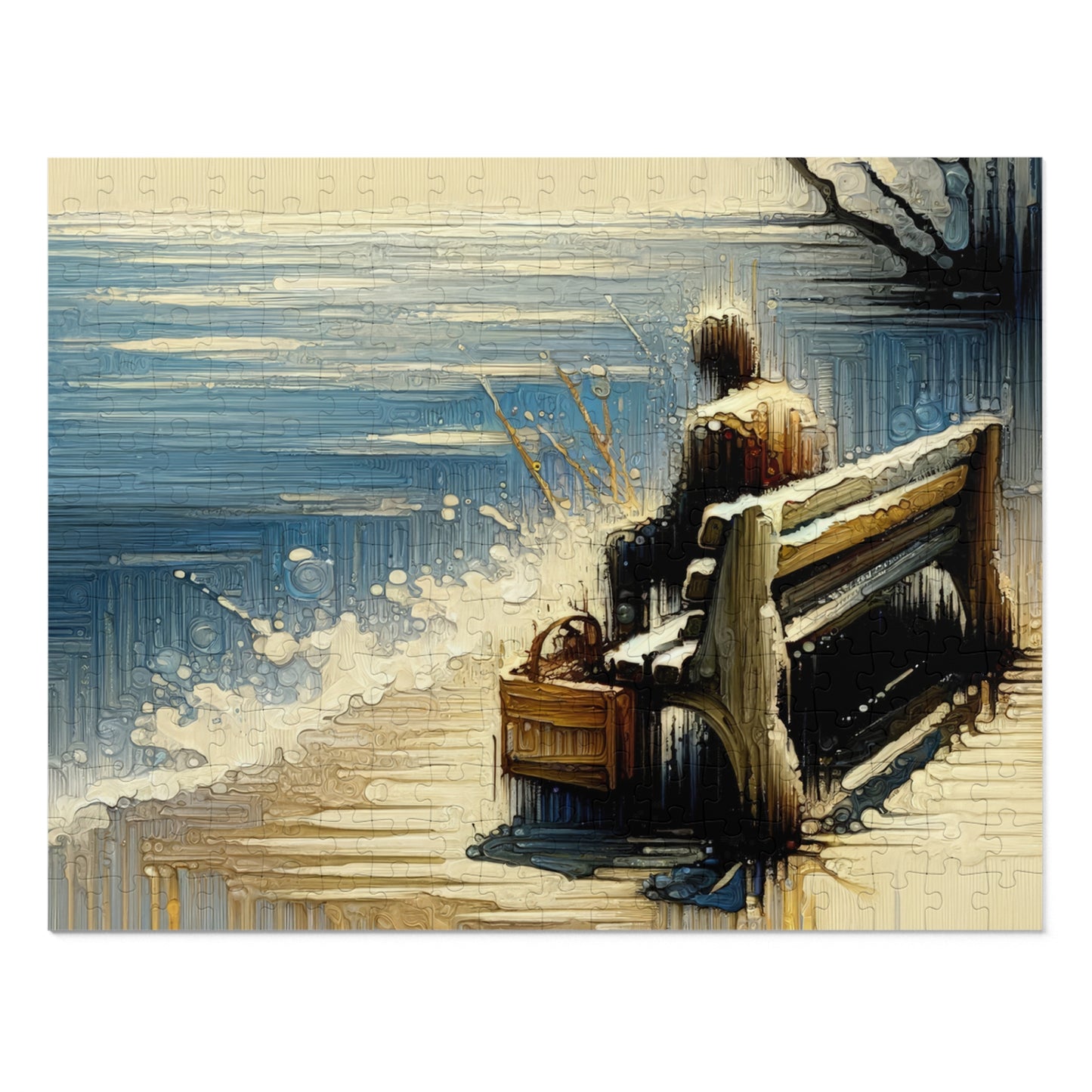 Seaside Solitude Tachism Jigsaw Puzzle (30, 110, 252, 500,1000-Piece)