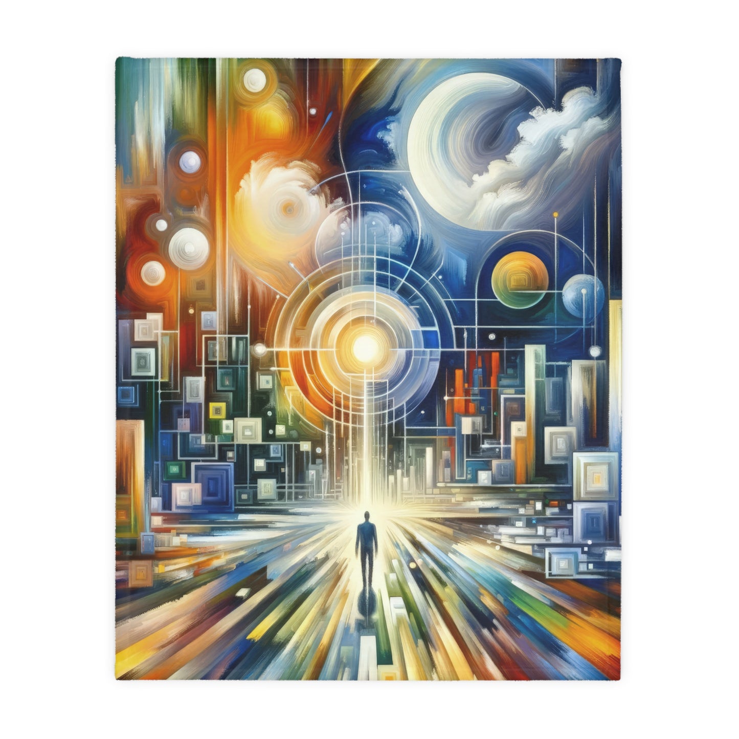 Mindful Megabyte Convergence Velveteen Microfiber Blanket (Two-sided print)