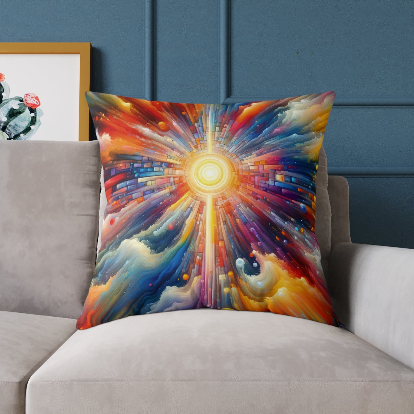 Kaleidoscopic Tachism Breath Spun Polyester Pillow