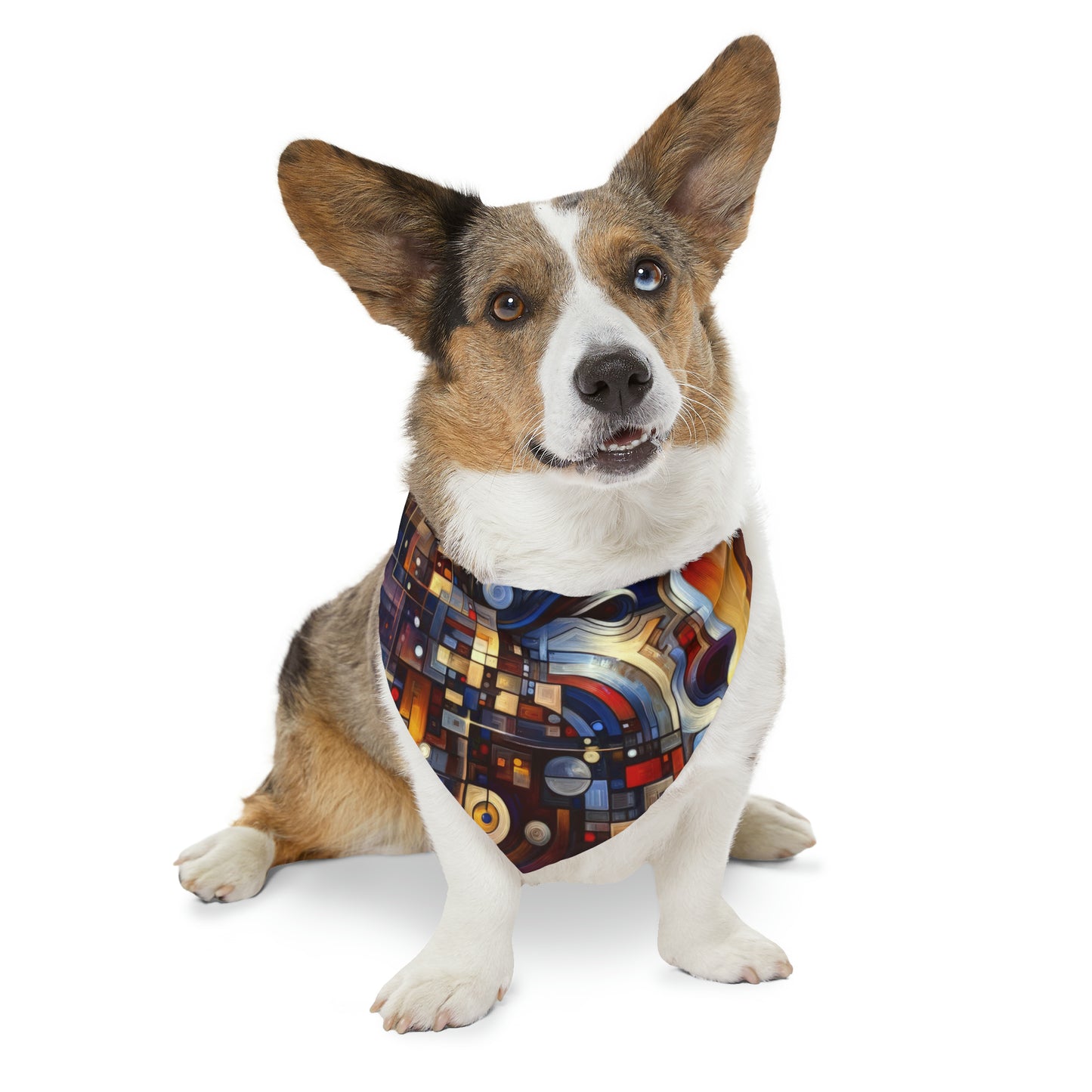 Reflective Tachism Shield Pet Bandana Collar