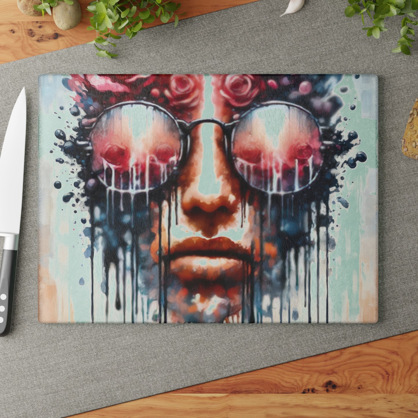 Perception Cleansing Tachism Glass Cutting Board