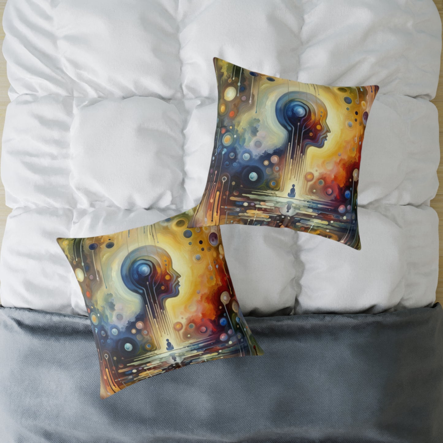 Reflective Oneness Healing Spun Polyester Pillow
