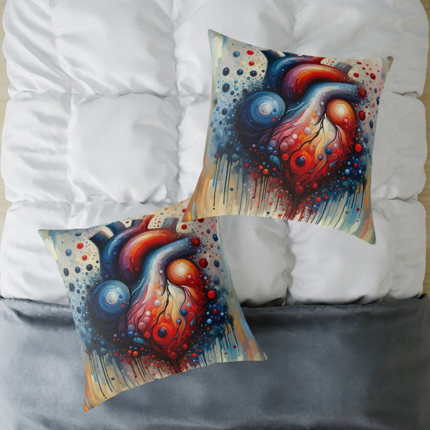 Empathetic Heart Expression Spun Polyester Pillow