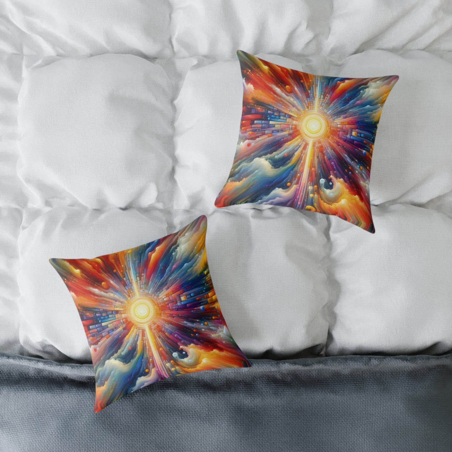 Kaleidoscopic Tachism Breath Spun Polyester Pillow