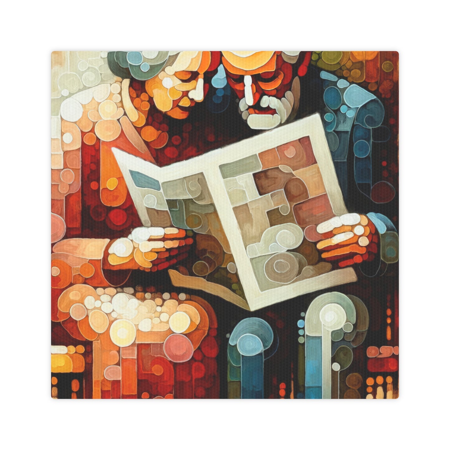 Elderly Unity Tachism Canvas Photo Tile