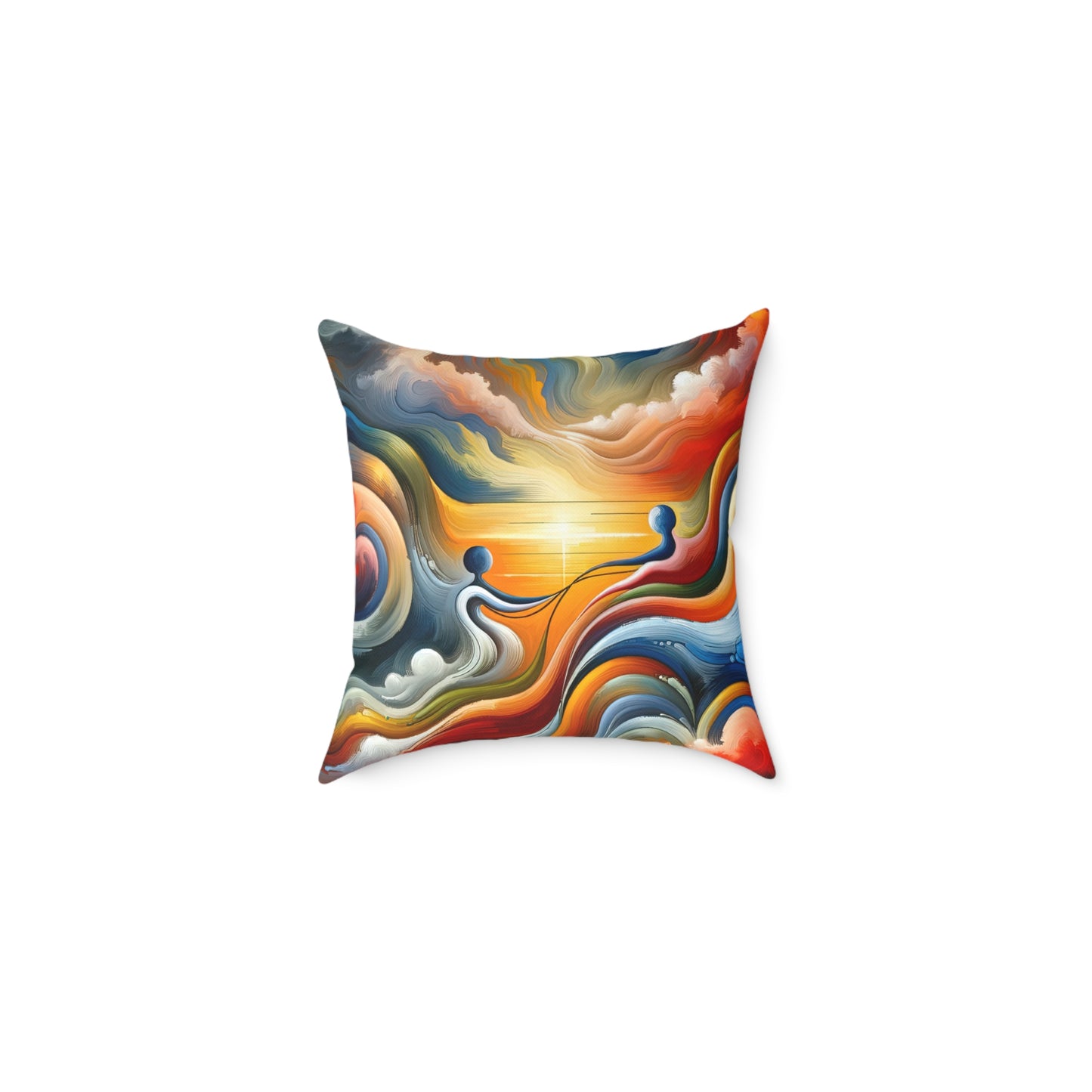 Empathetic Lifeline Abstract Spun Polyester Pillow